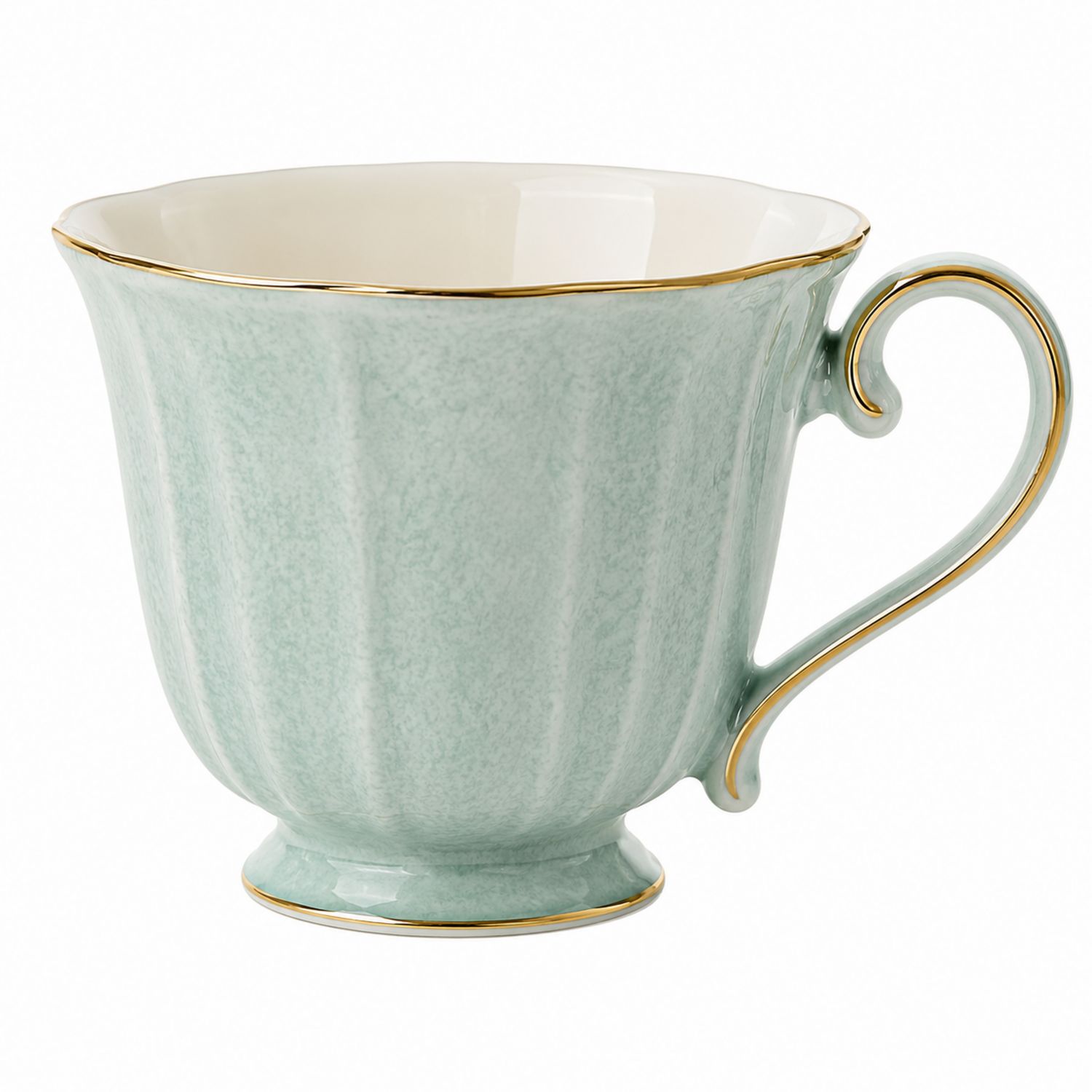 Tazza da Tè Elegante in Porcellana Verde con Dettagli Dorati