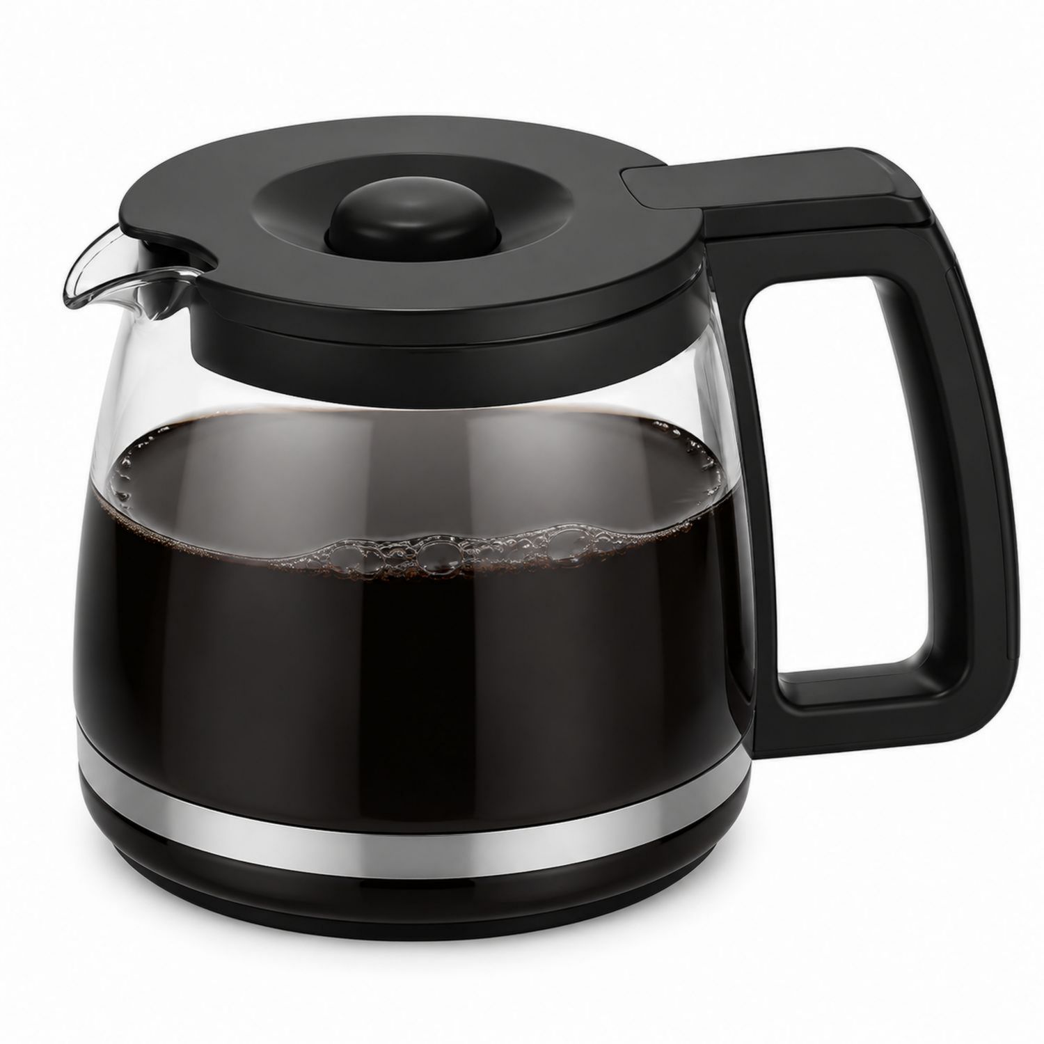 Caraffa caffè in vetro nero da 1000ml con manico ergonomico