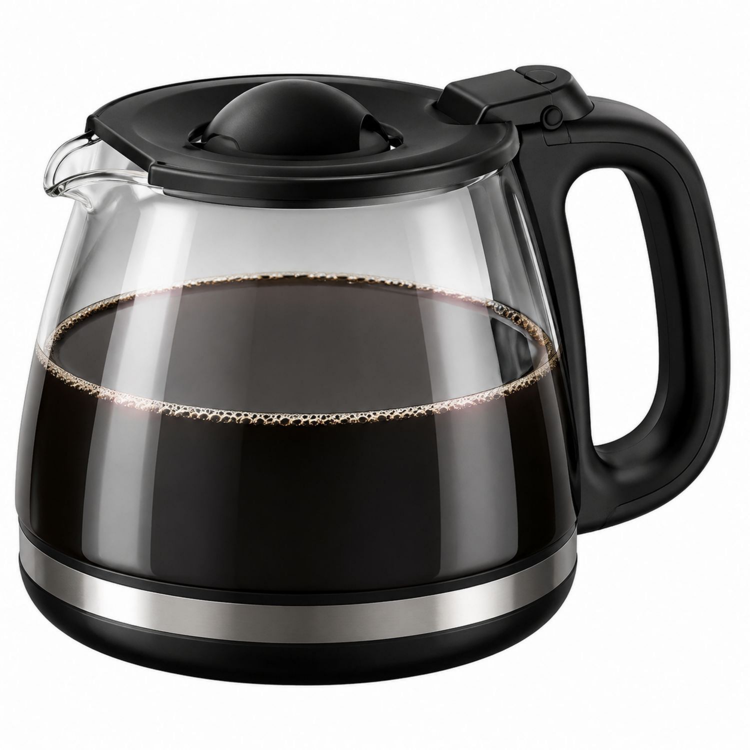 Caraffa per Caffè in Vetro da 1,5L con Manico Nero Anti-Goccia