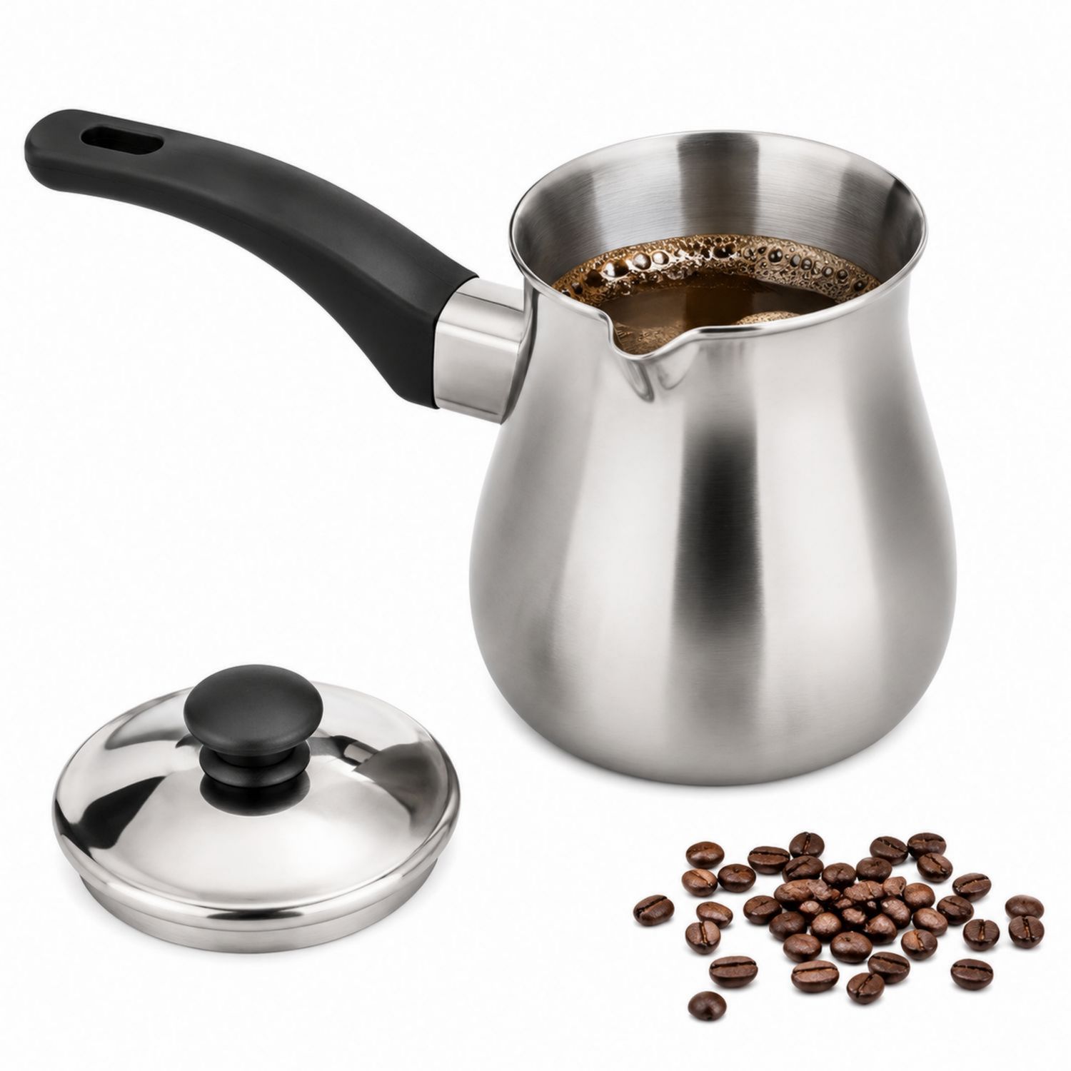 Caffettiera Turca in Acciaio Inox con Manico Ergonomico, 500ml