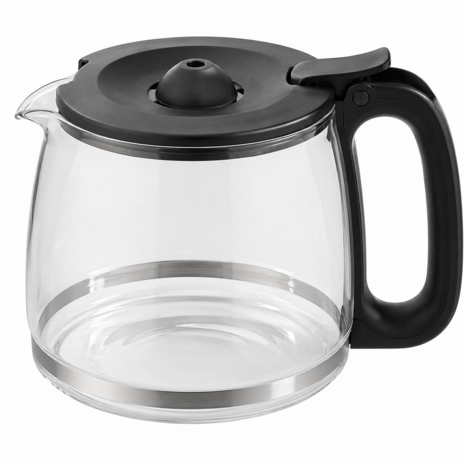 Caraffa in Vetro Trasparente per Caffè con Manico Nero 1,2L