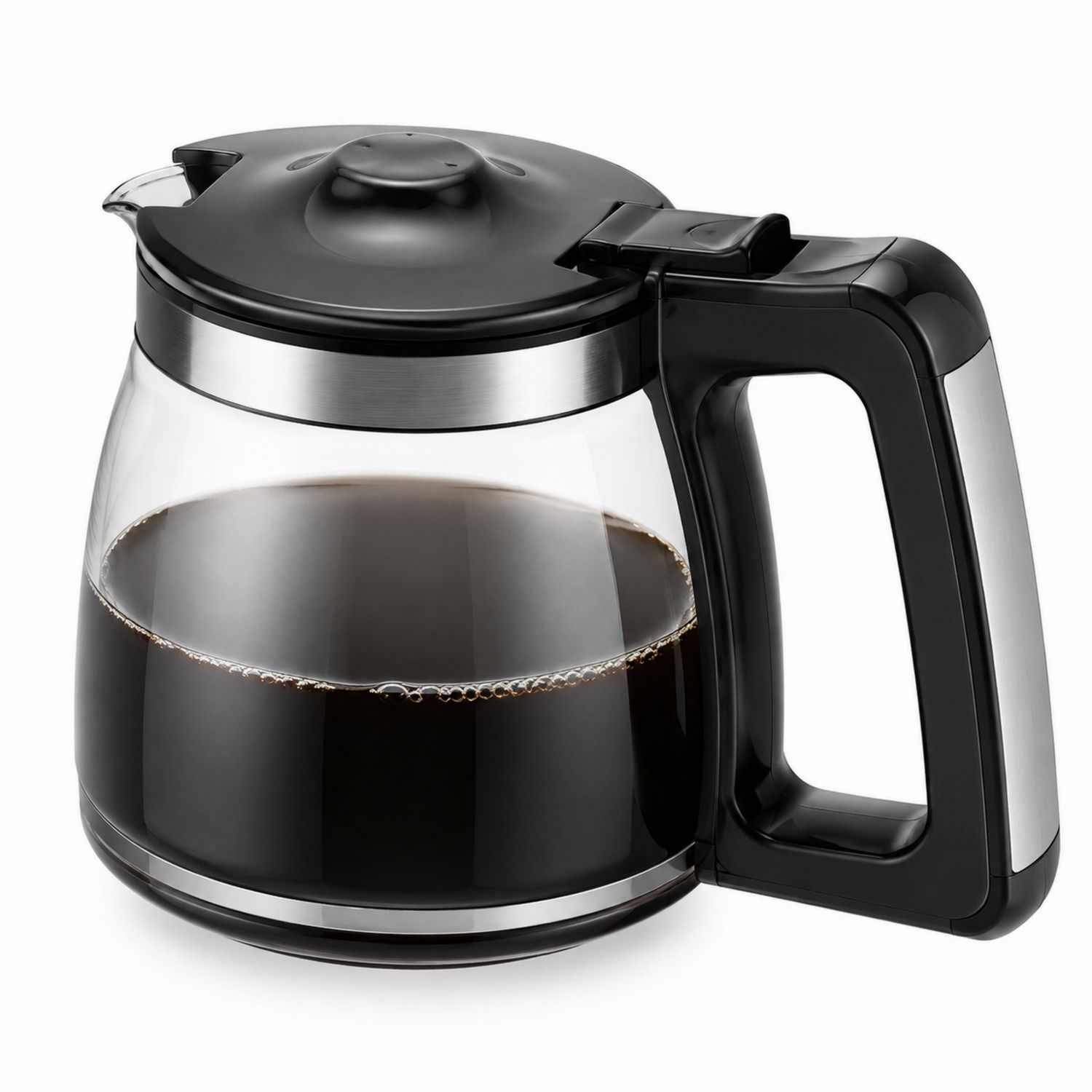 Caraffa Caffè in Vetro Nera 1,5L con Manico Ergonomico