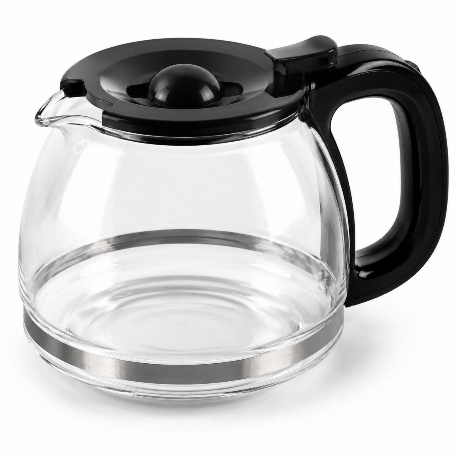 Caraffa in Vetro 1L con Manico Nero e Beccuccio Anti-goccia