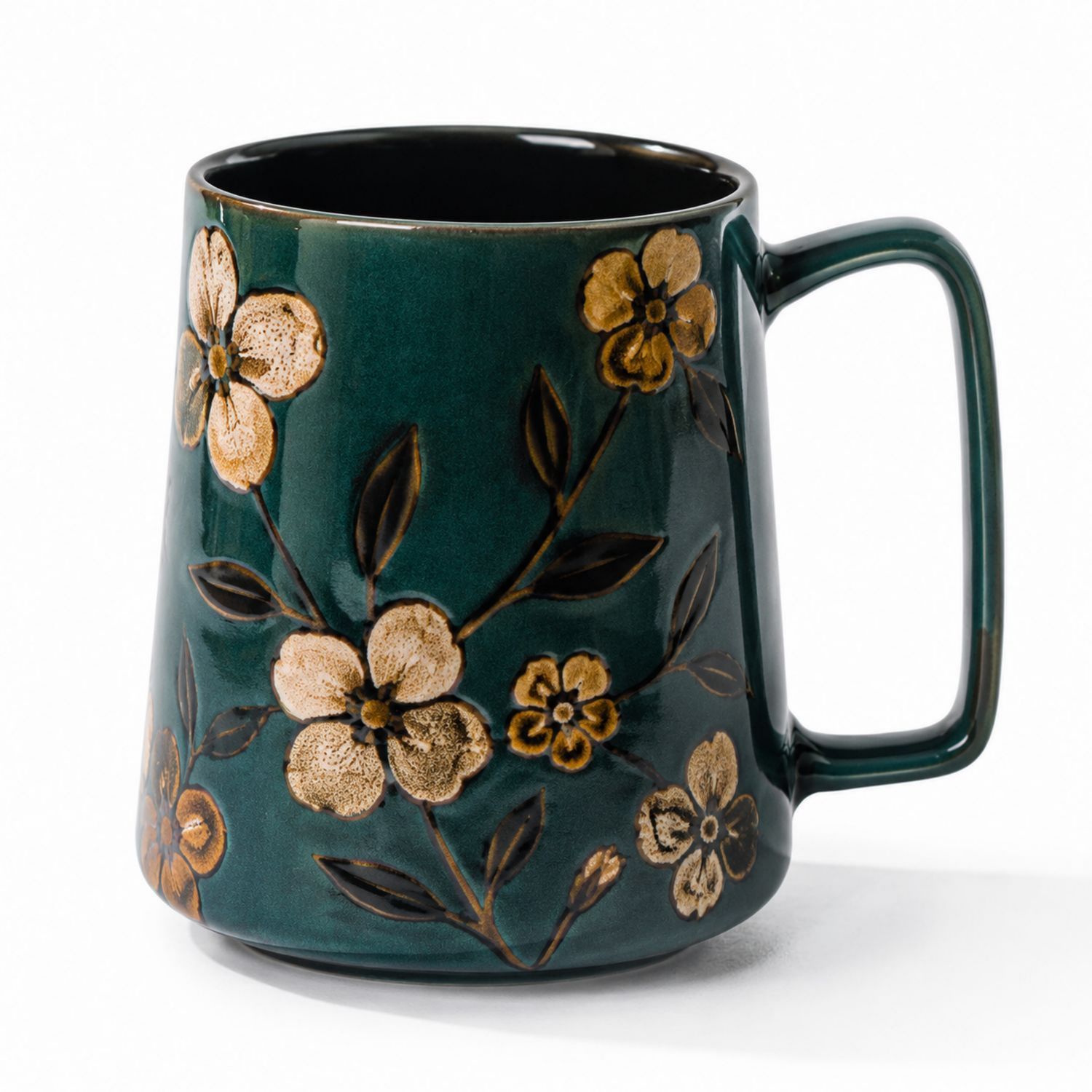 Tazza in Ceramica Floreale Verde