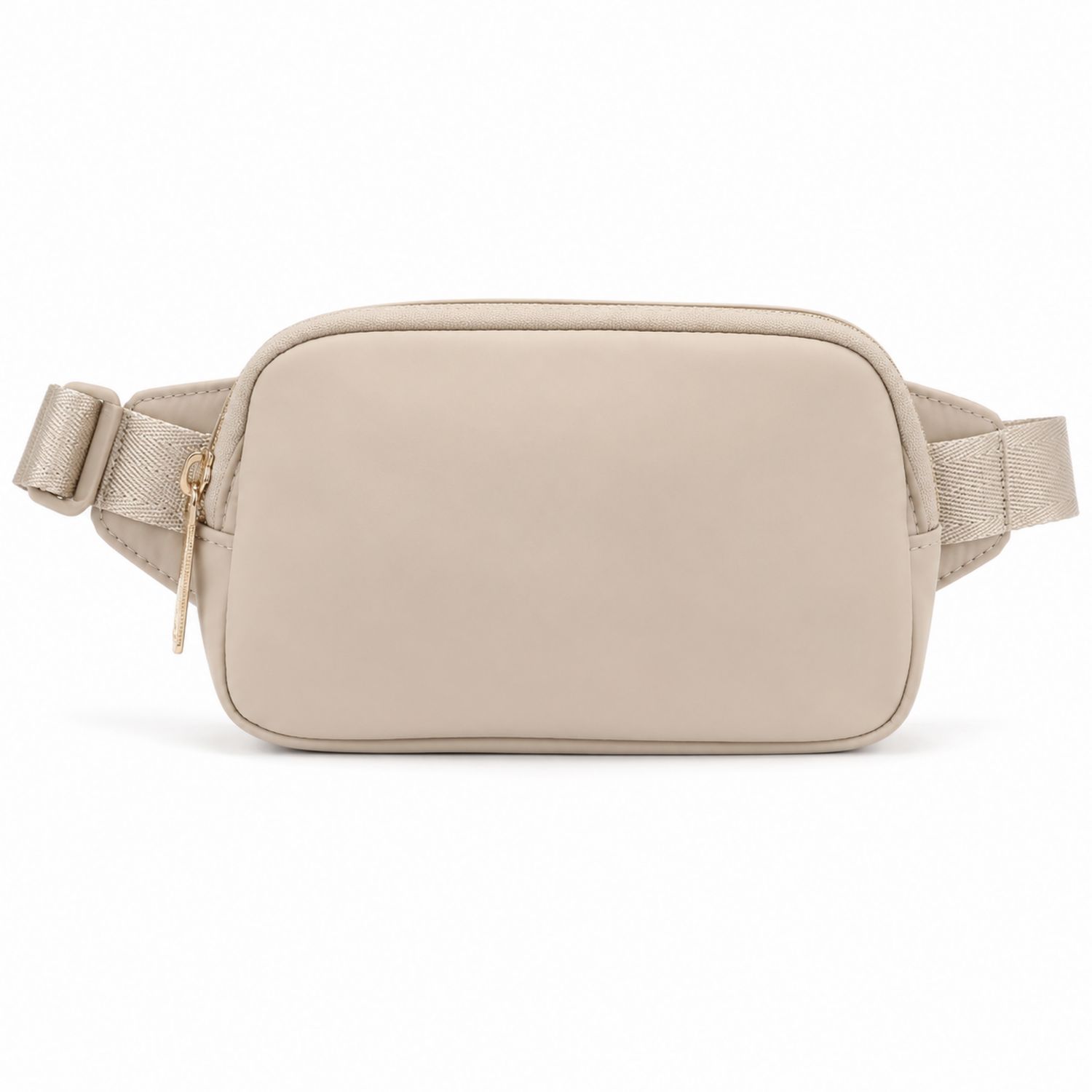 Marsupio compatto unisex beige con cerniera