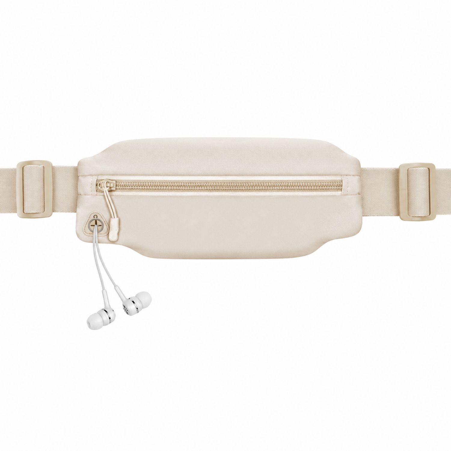 Marsupio Sportivo Unisex con Uscita per Auricolari Crema