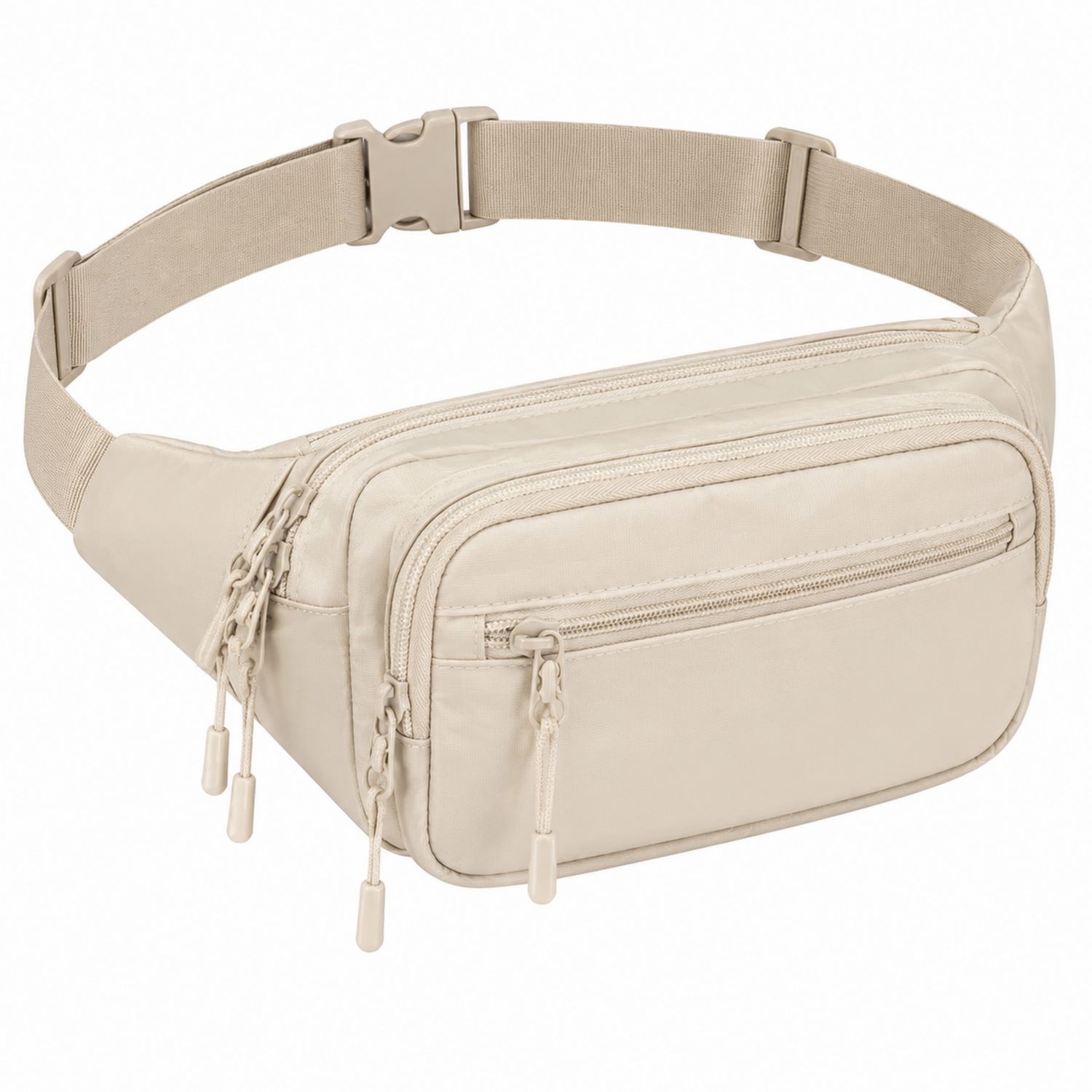 Marsupio Casual Unisex Beige con Cintura Regolabile e Multi-Scomparto