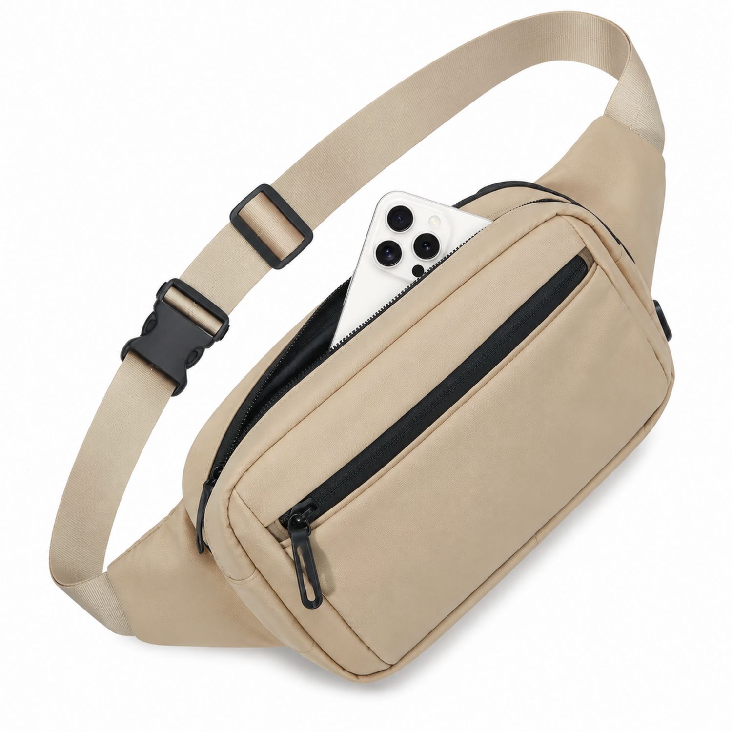 Marsupio Casual Beige con Tasca Anteriore Unisex