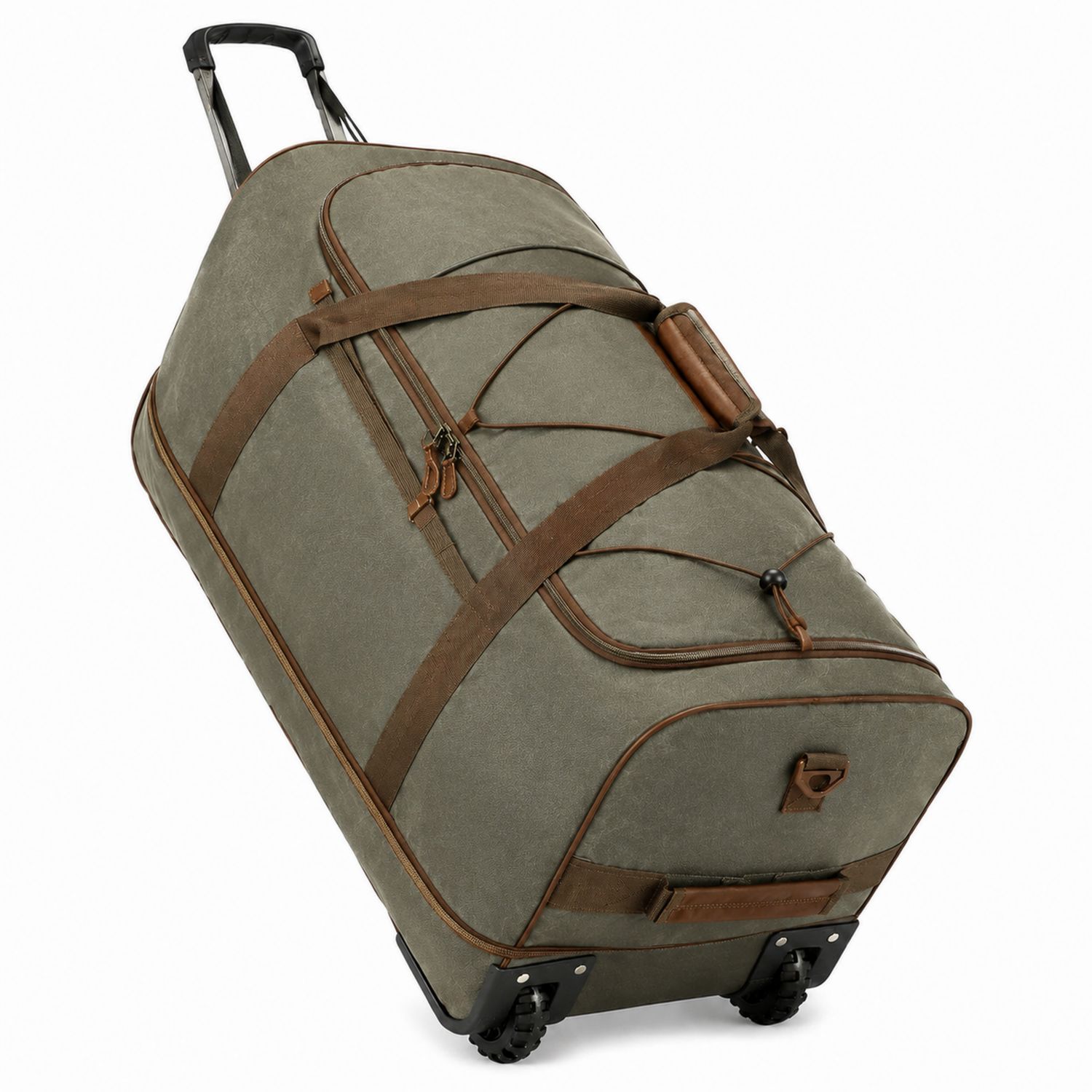 Borsone da Viaggio Trolley Verde con Ruote Robuste 80L