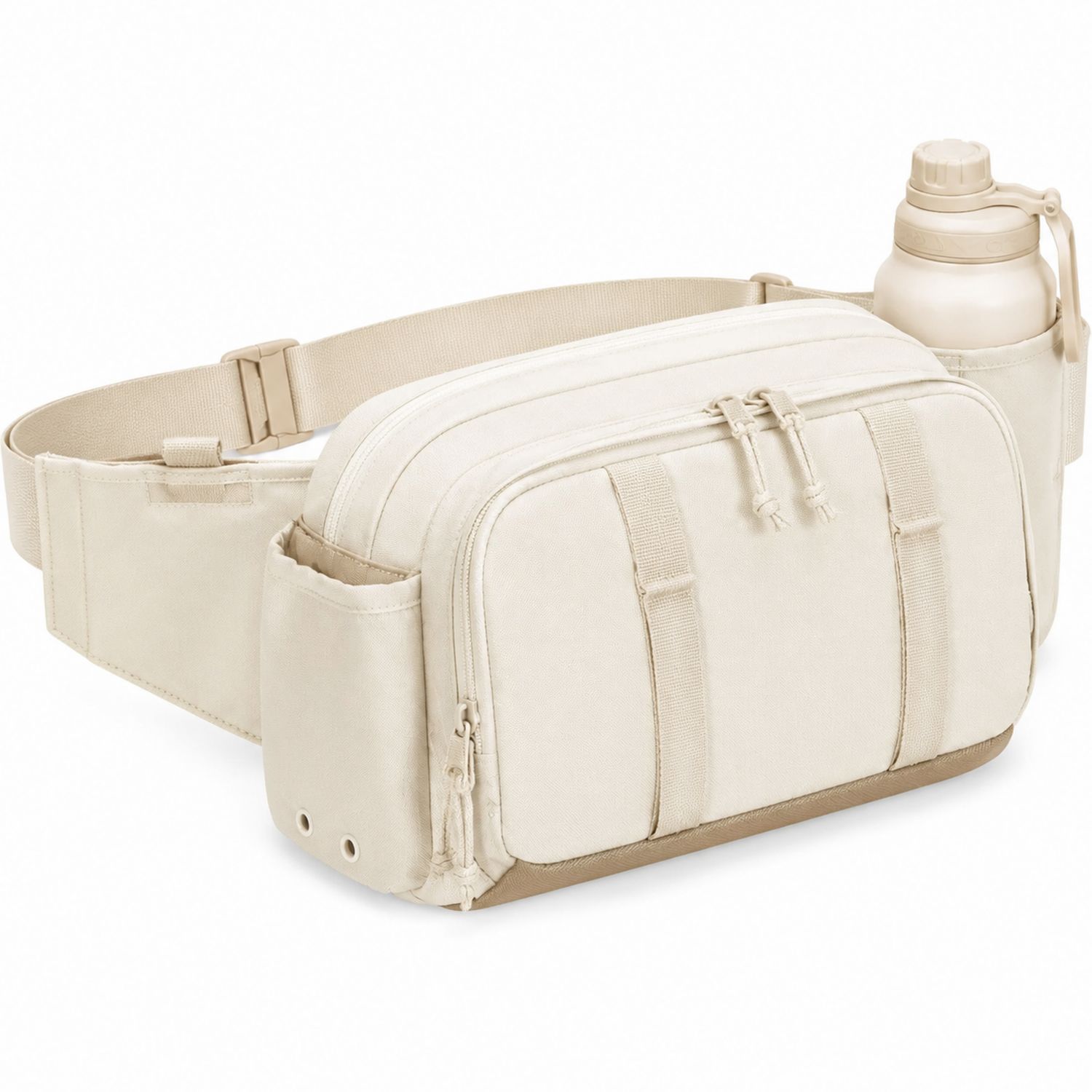 Marsupio Tattico Beige con Portabottiglie 5L