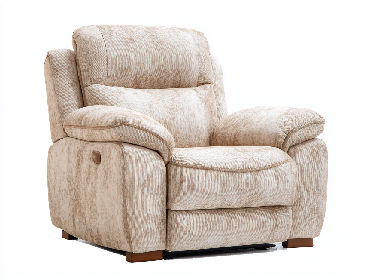 Sofás reclinables tapizados de tela 98x96x102 cm - beige - diseño acolchado - estilo moderno para salón-Gacoriainterior