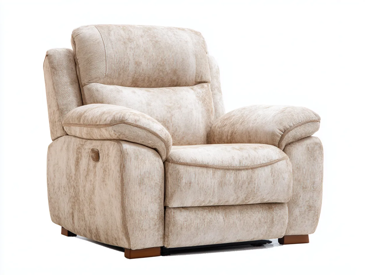 Sofás reclinables tapizados de tela 98x96x102 cm - beige - diseño acolchado - estilo moderno para salón-Gacoriainterior