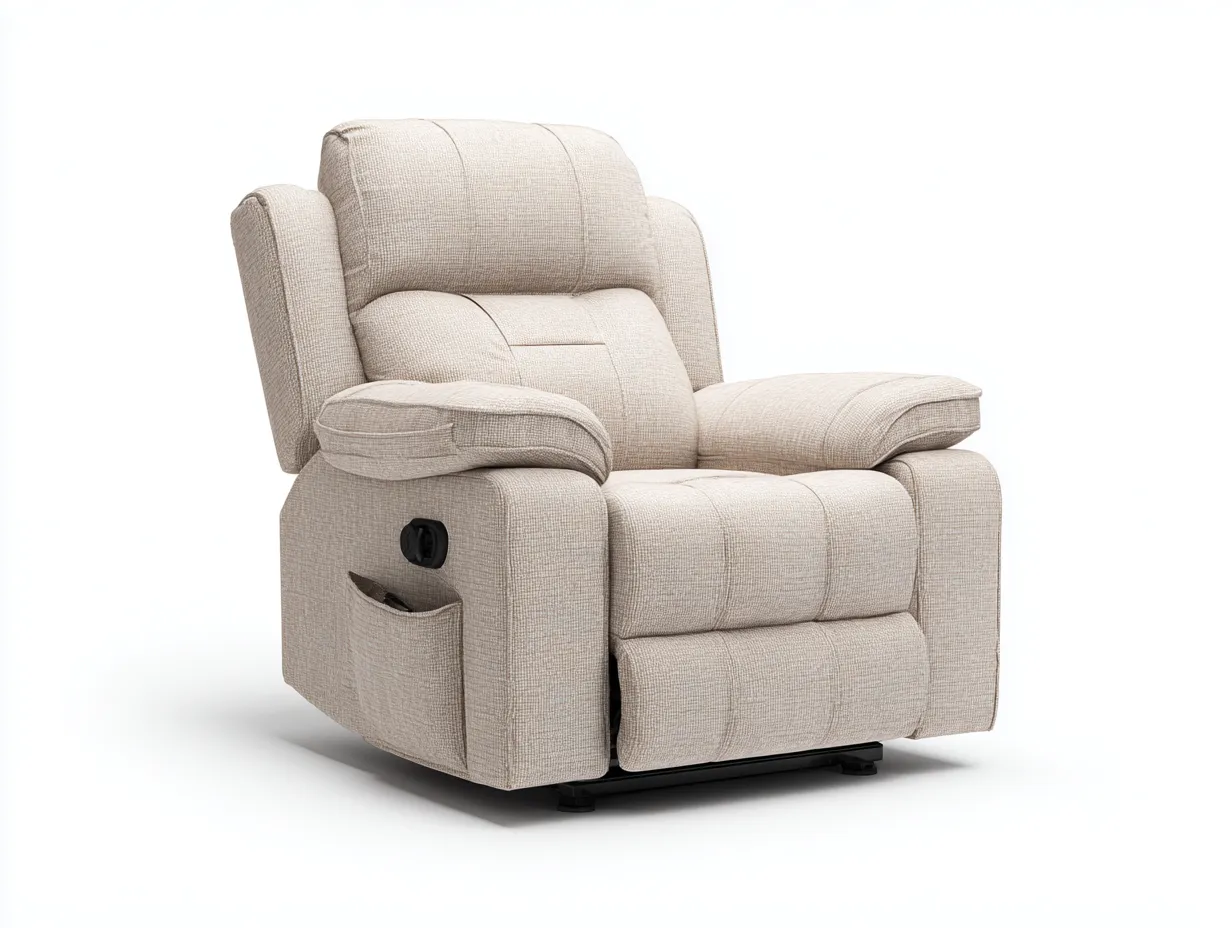 Sofás reclinables sillón relax individual 94x96x103 cm - tela beige - reclinación manual moderna-Gacoriainterior