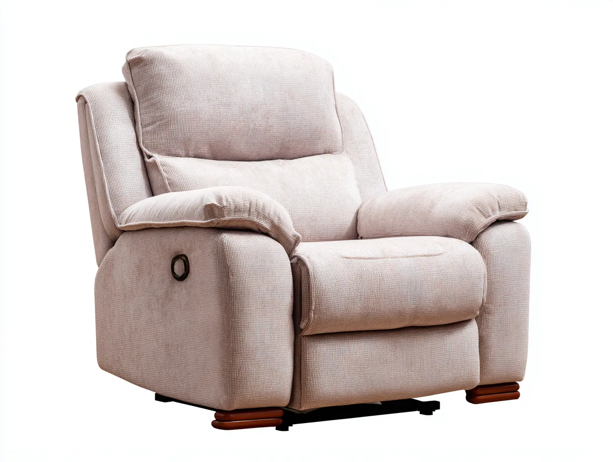 Sofá reclinable tapizado 94x96x102 cm - beige claro - asiento acolchado y diseño confortable-Gacoriainterior