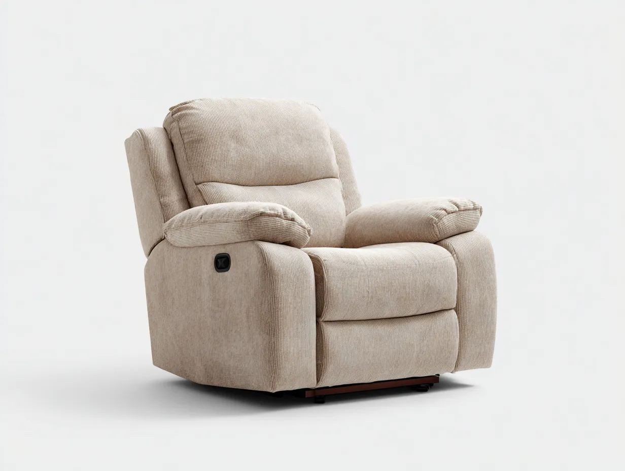 Sofás reclinables tapizados de tela 94x96x101 cm - beige - asiento acolchado - diseño moderno para salón-Gacoriainterior