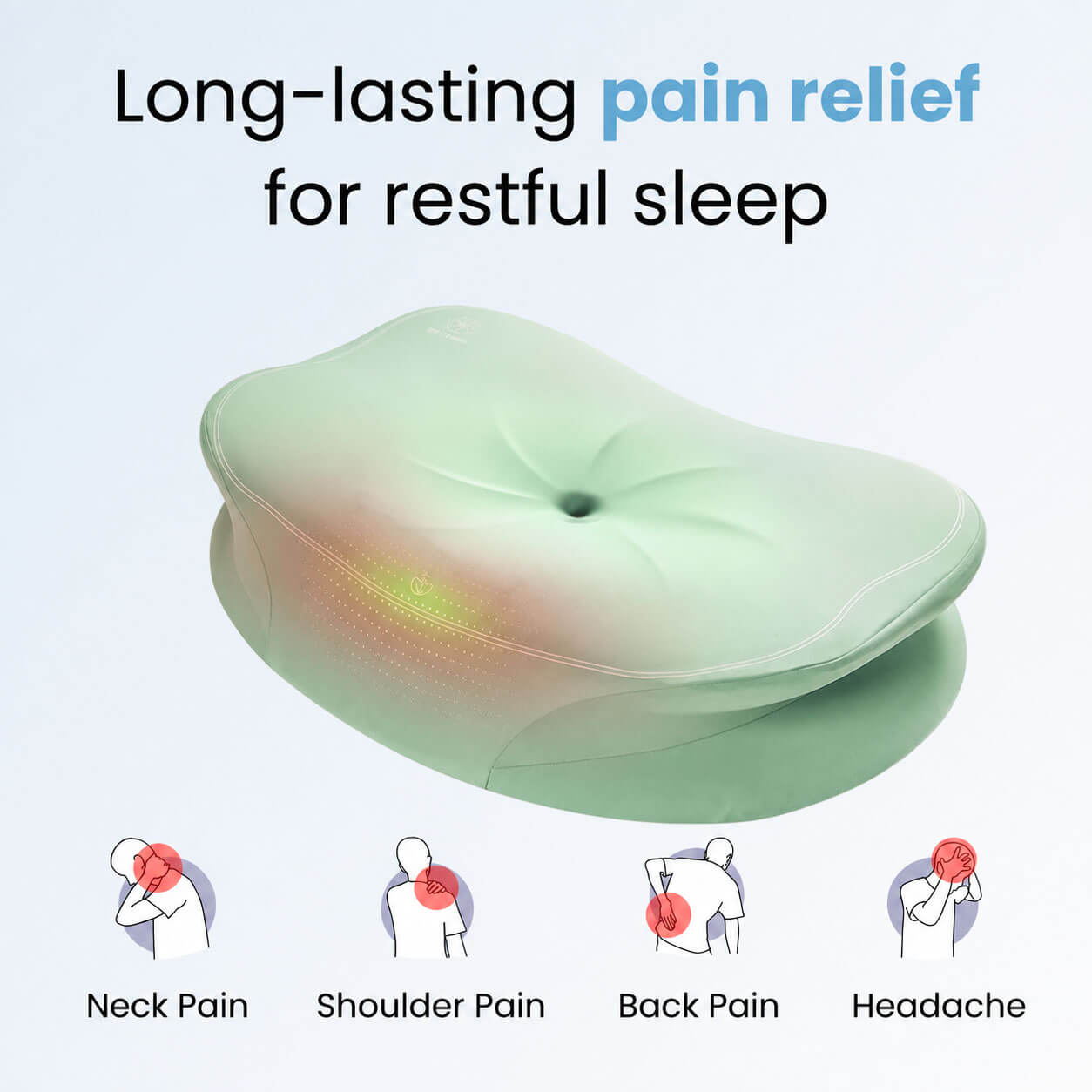 VALAER H02 Premium Ergonomic Cervical Pillow with Adjustable Height & Heat Therapy