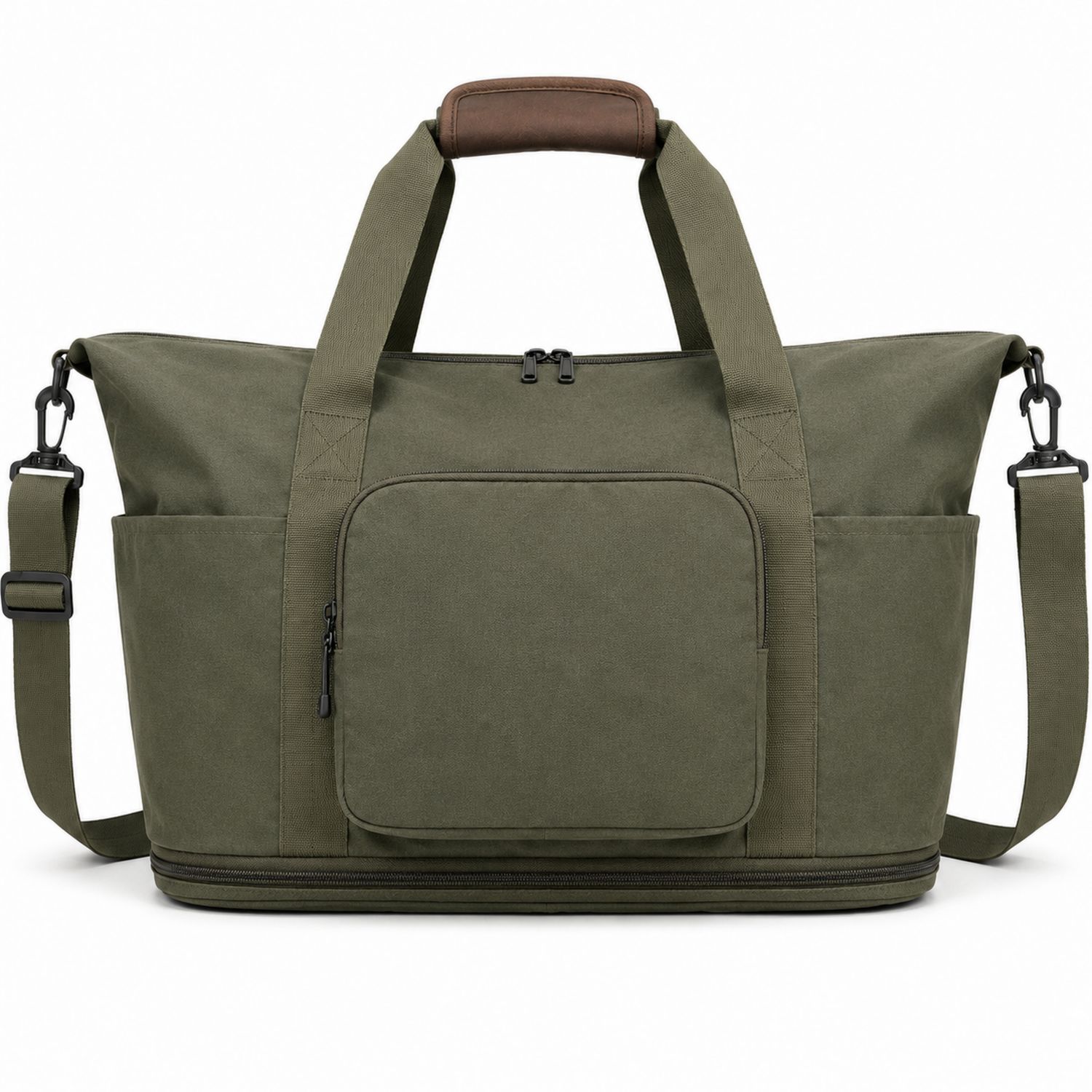 Vielseitige Reisetasche mit Reißverschluss Olivgrün 45cm-Arvorik