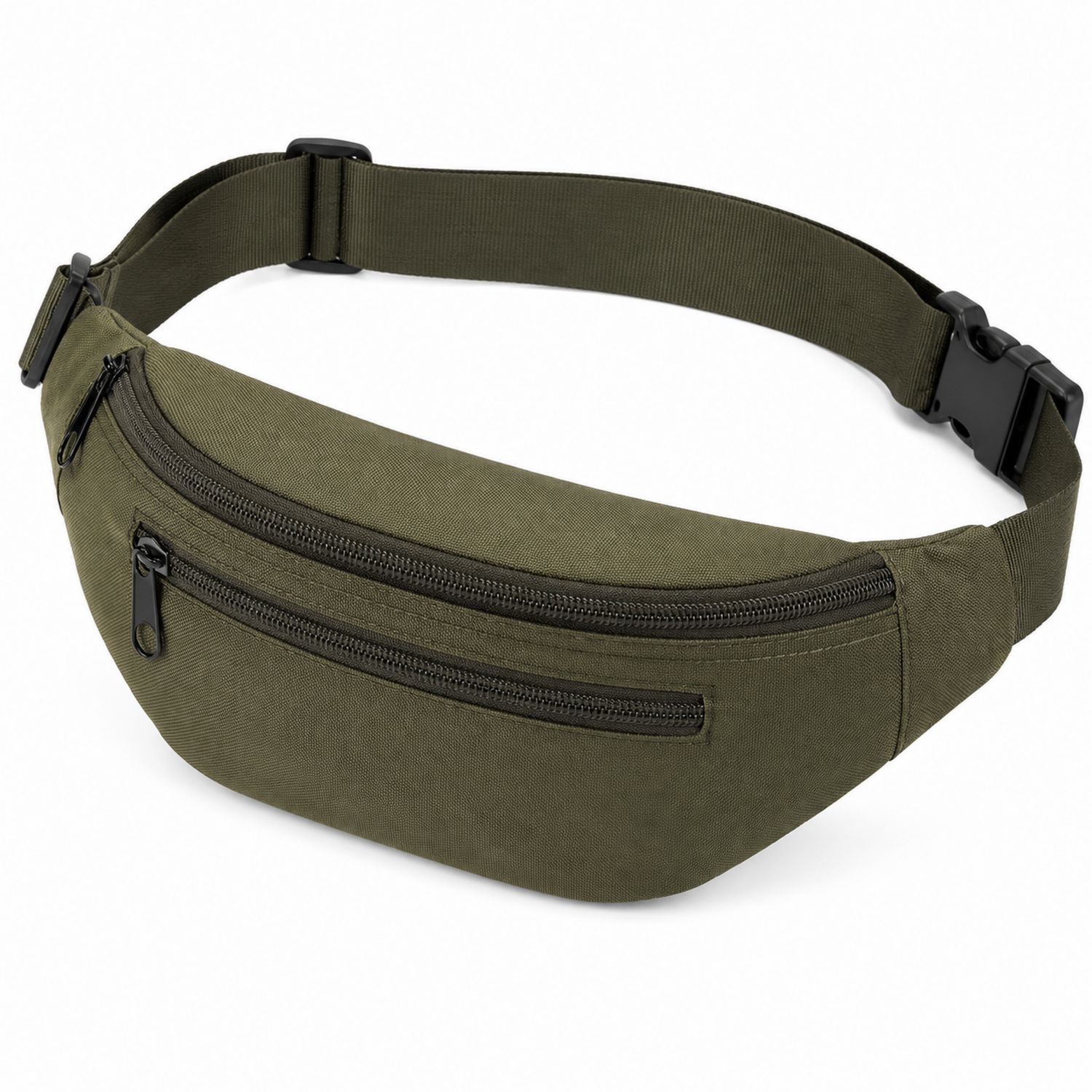 Olivegrüne Bauchtasche mit verstellbarem Gurt und Reißverschluss-Arvorik