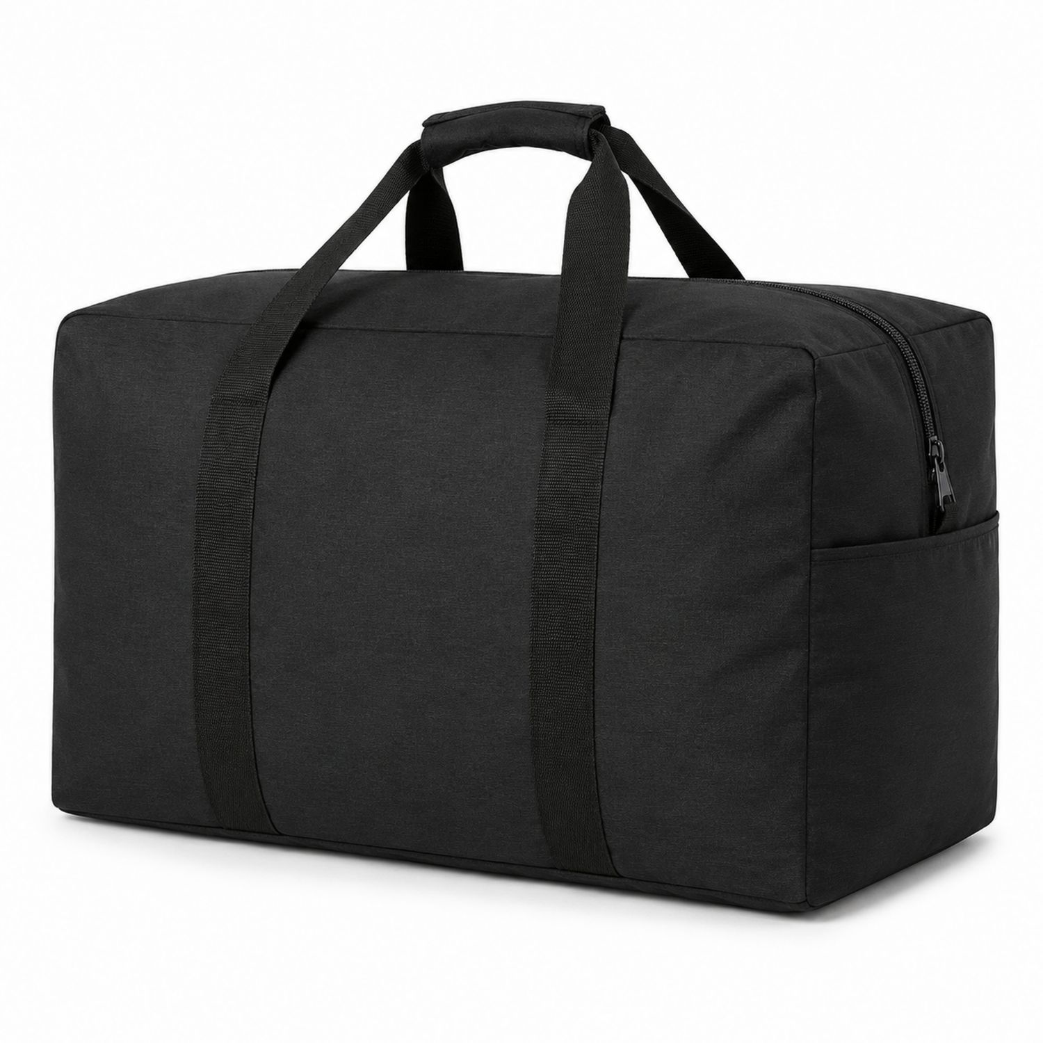 Schwarze Reisetasche mit Reißverschluss, 60L Kapazität-Arvorik