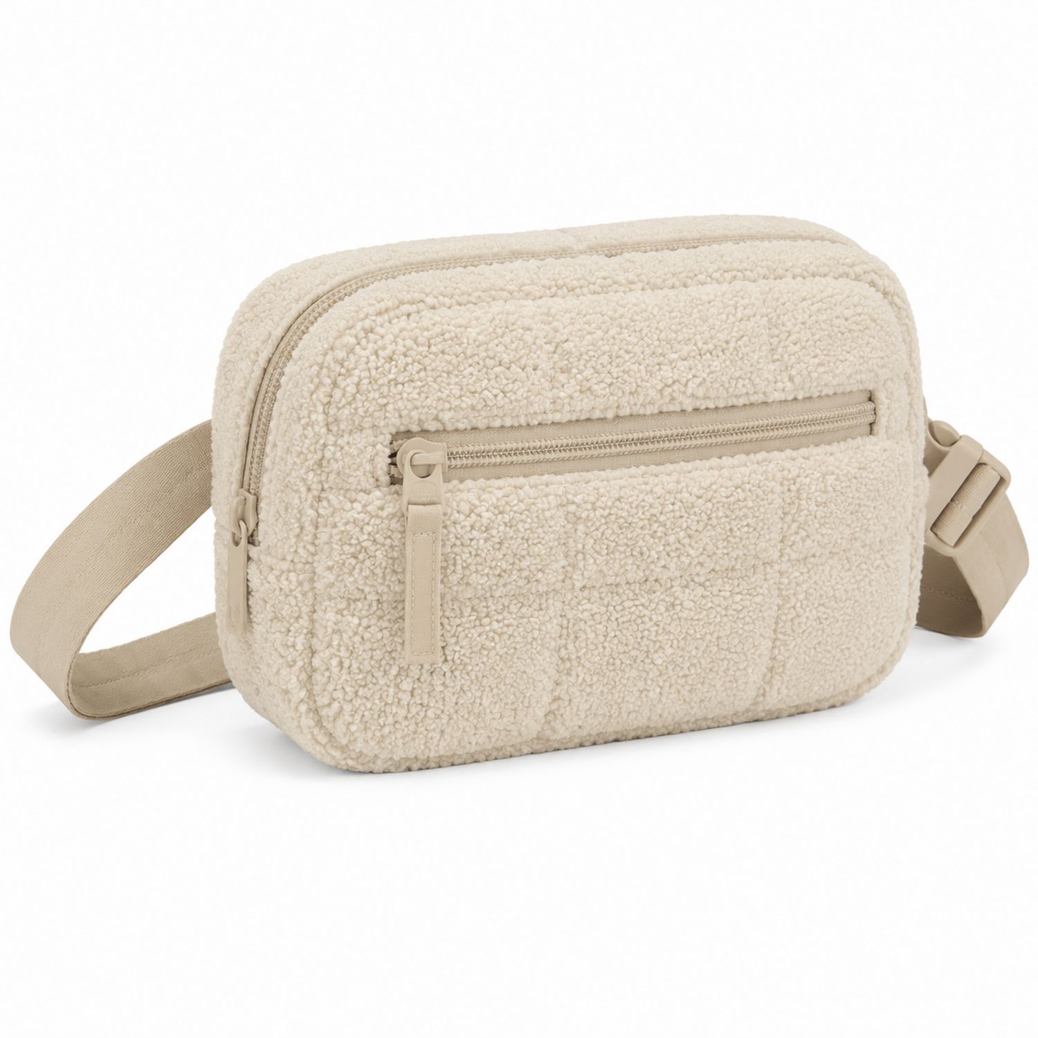 Beige Fleece-Gürteltasche mit Reißverschluss-Arvorik