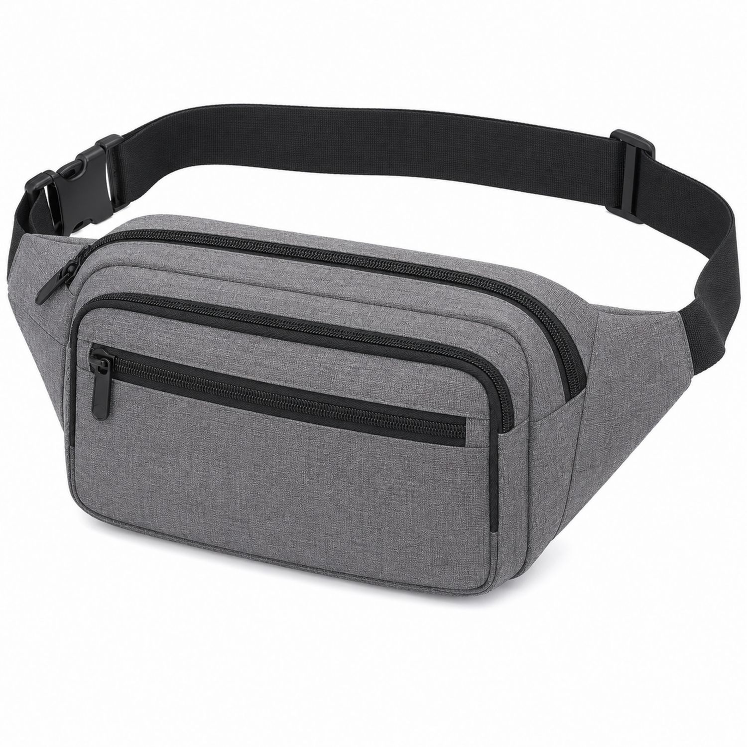 Verstellbare graue Bauchtasche mit Reißverschlusstaschen-Arvorik