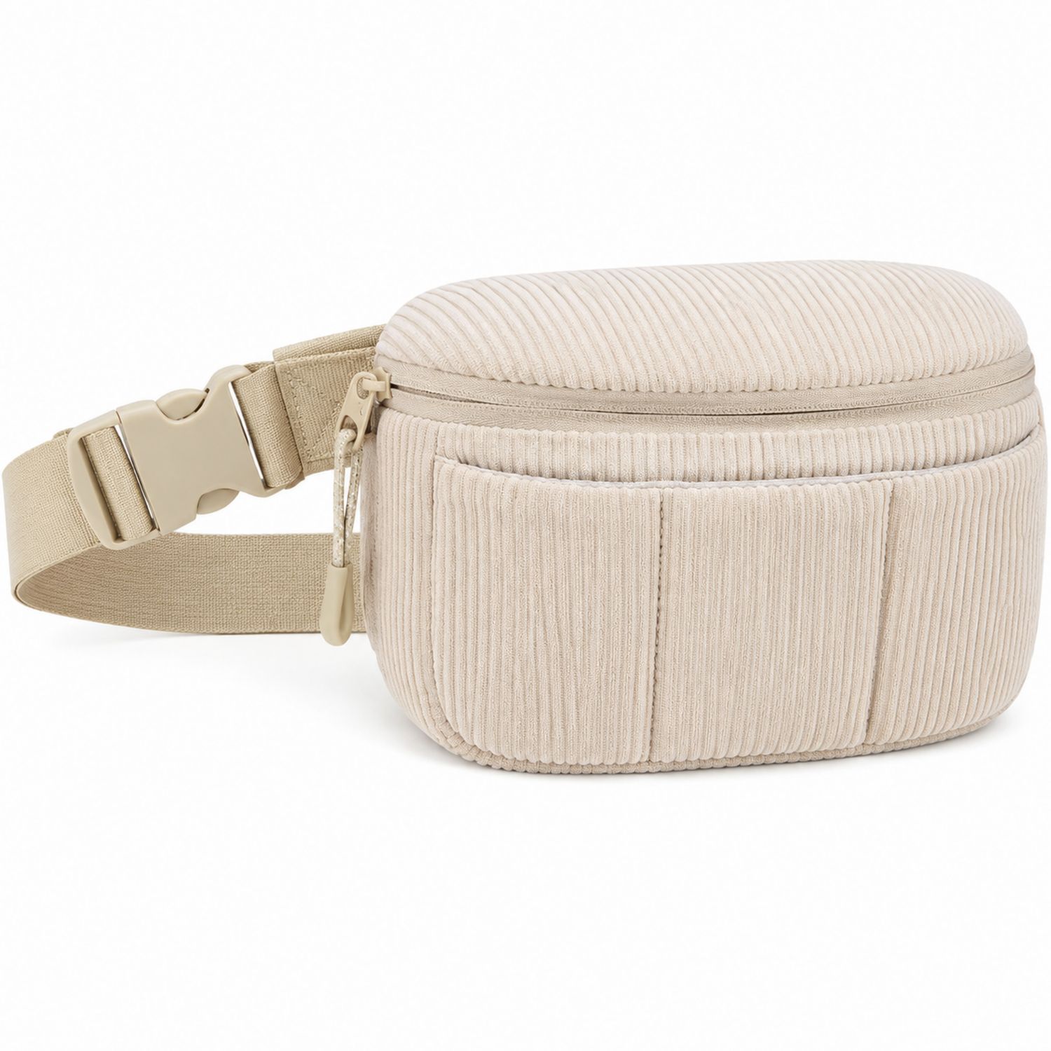 Cord-Bauchtasche Beige mit Verstellbarem Gurt-Arvorik