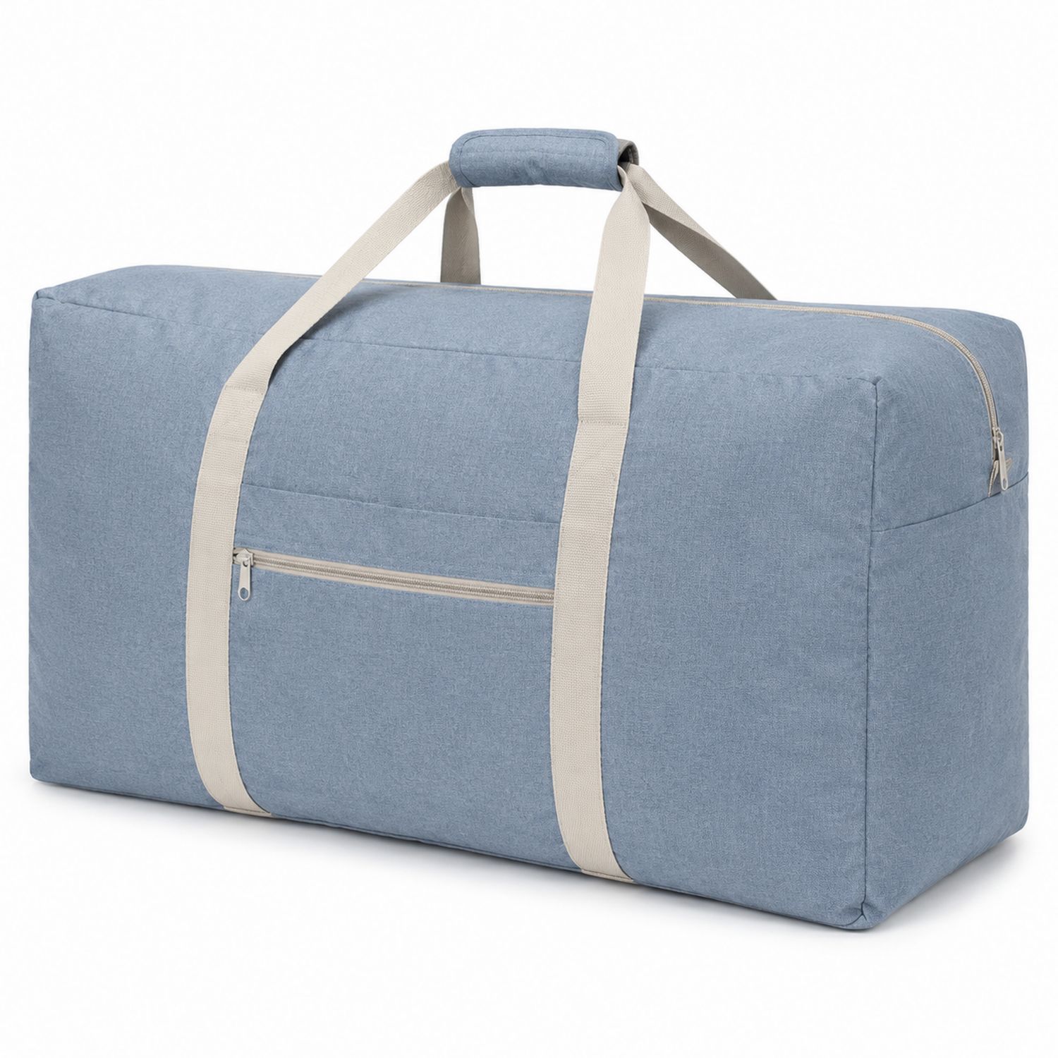 Große Reisetasche Blau mit Reißverschluss und Vordertasche-Arvorik