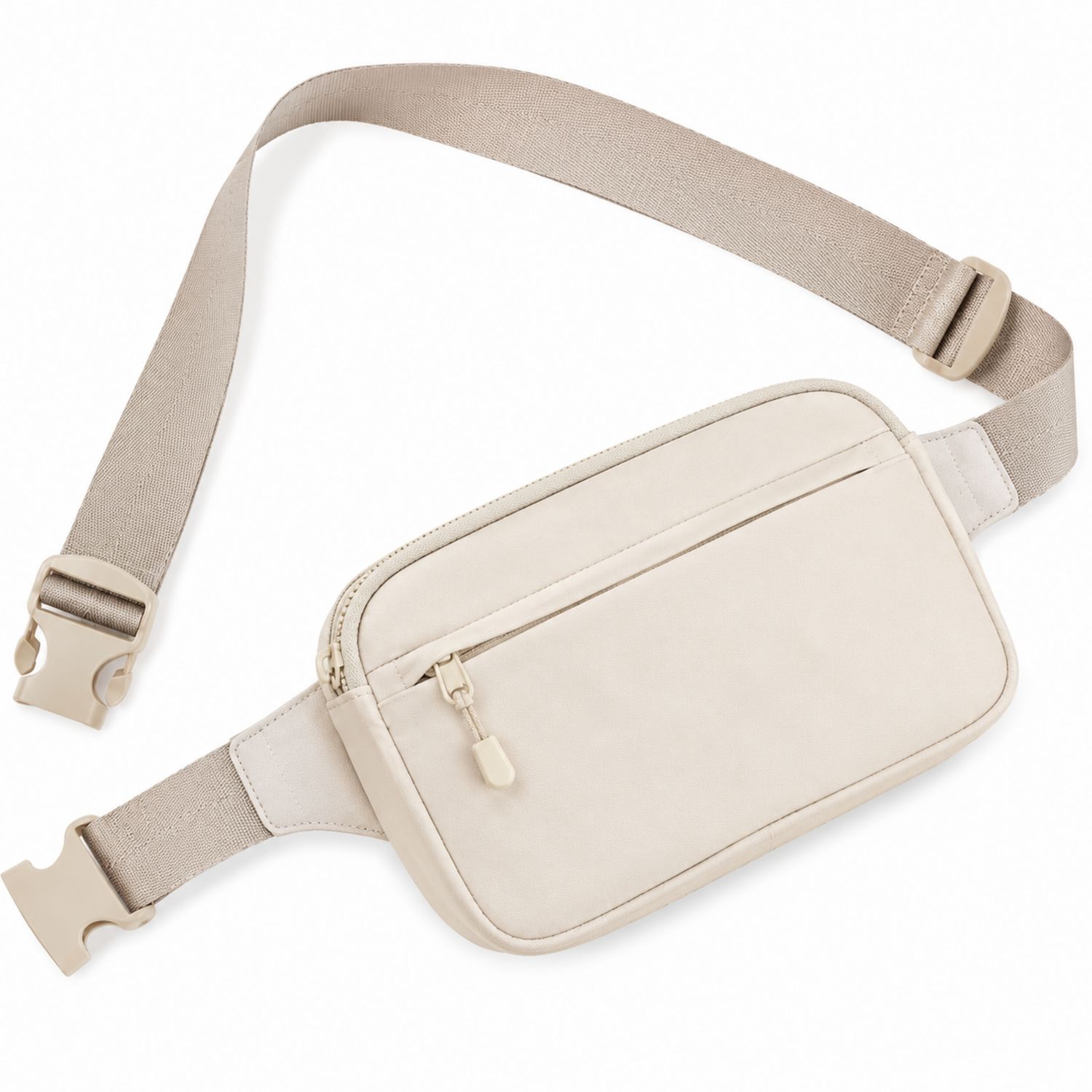 Beige Gürteltasche mit Verstellbarem Gurt und Reißverschluss-Arvorik