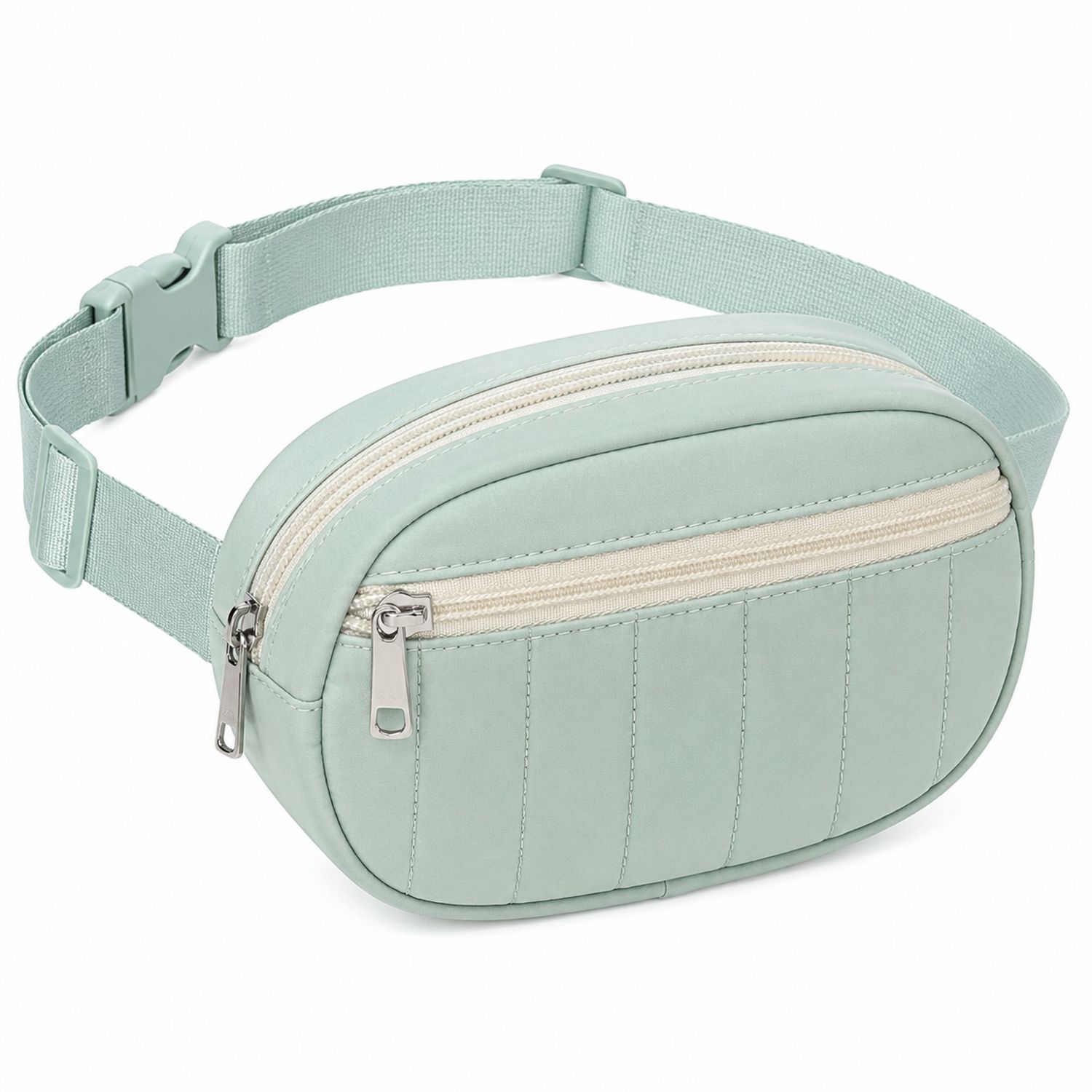 Unisex Gürteltasche Mintgrün mit Verstellbarem Riemen und Reißverschluss-Arvorik