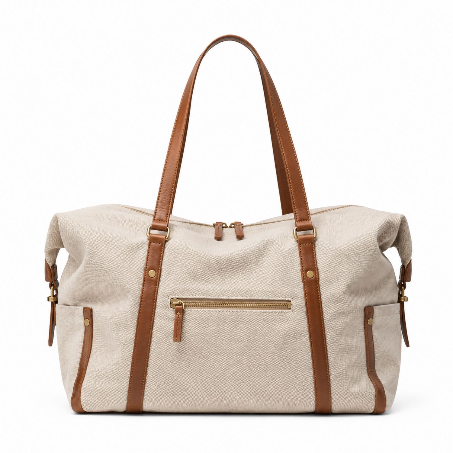 Vielseitige Stofftasche mit Lederdetails Beige/Braun-Arvorik