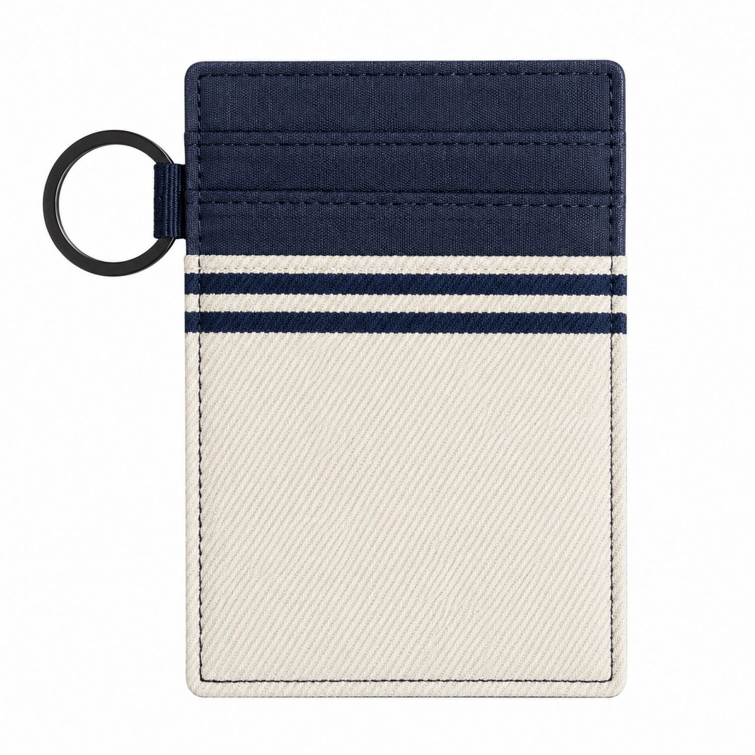 Blau/Beige Kartenetui mit Streifenmuster-Arvorik