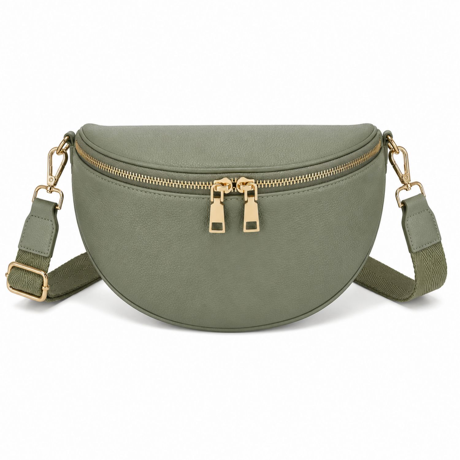Khaki Gürteltasche mit Reißverschluss und verstellbarem Gurt-Arvorik