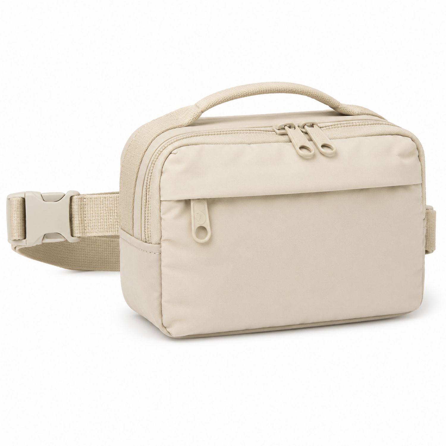 Beige Unisex Gürteltasche mit Reißverschluss und verstellbarem Gurt-Arvorik