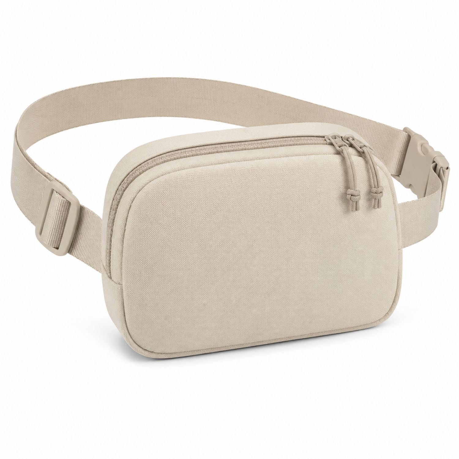 Beige Hüfttasche mit Reißverschluss und Verstellbarem Gurt-Arvorik