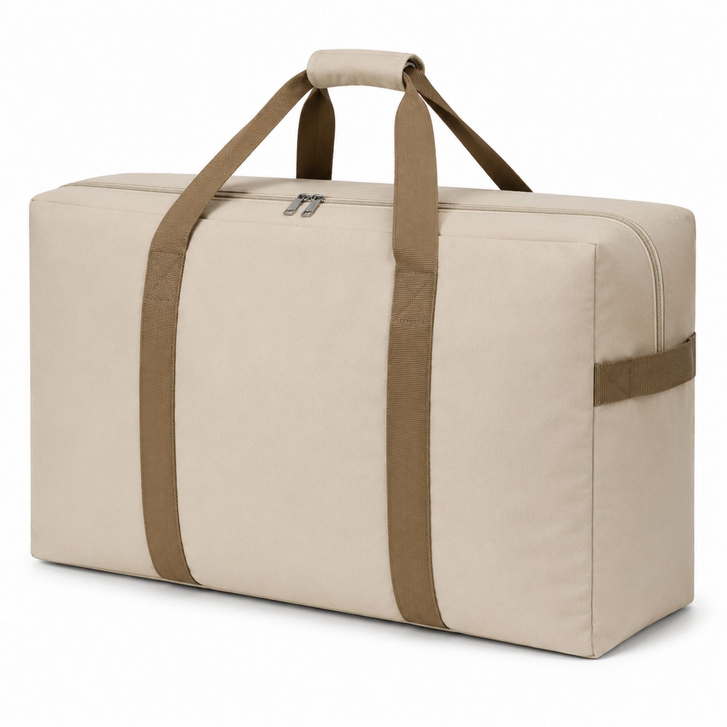 Beige Reisetasche mit großem Stauraum und robusten Griffen-Arvorik