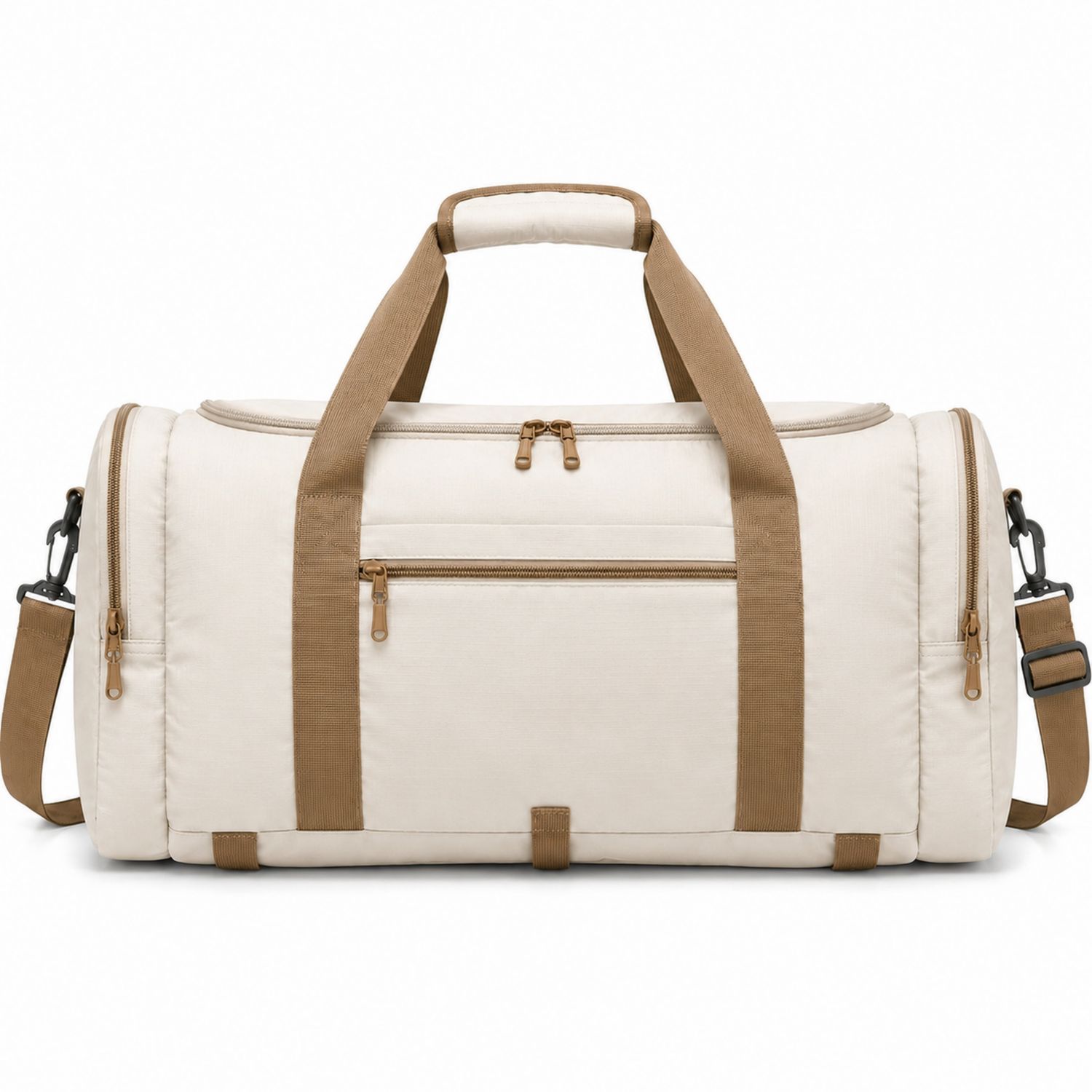 Große Unisex Reisetasche Beige mit Gepolsterten Griffen und Abnehmbarem Schultergurt-Arvorik