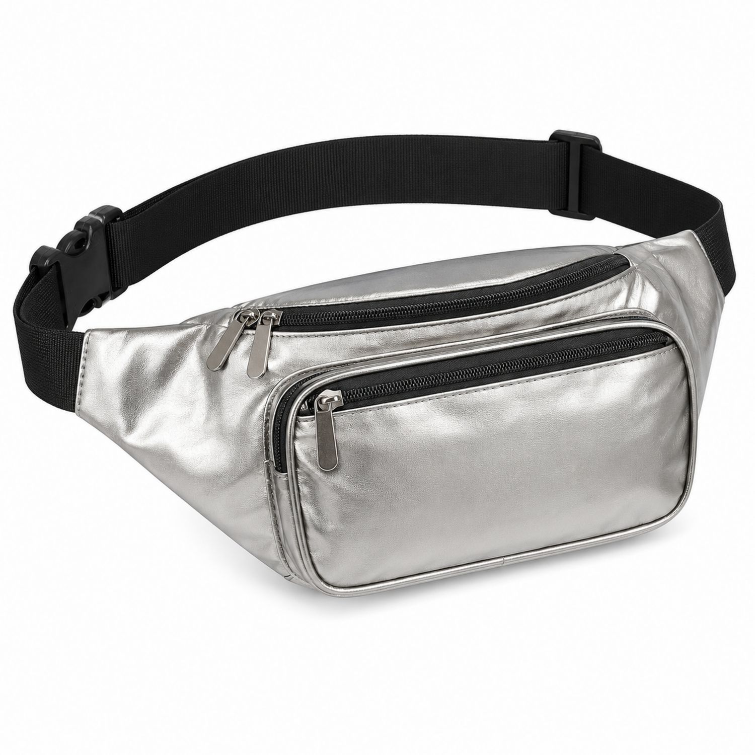 Silberne Gürteltasche mit Verstellbarem Gurt und Reißverschluss-Arvorik