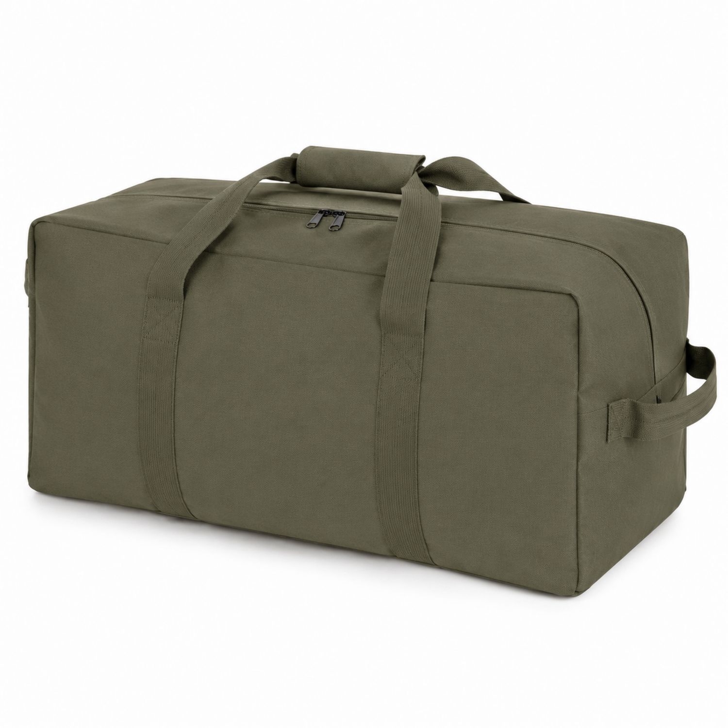Große Reisetasche Khaki mit Reißverschluss 70L-Arvorik