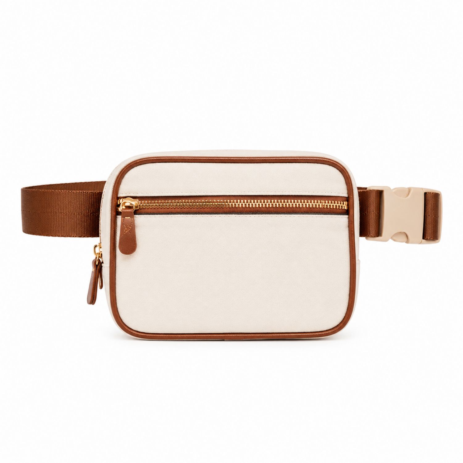 Unisex-Gürteltasche in Braun und Weiß mit Verstellbarem Hüftgurt-Arvorik