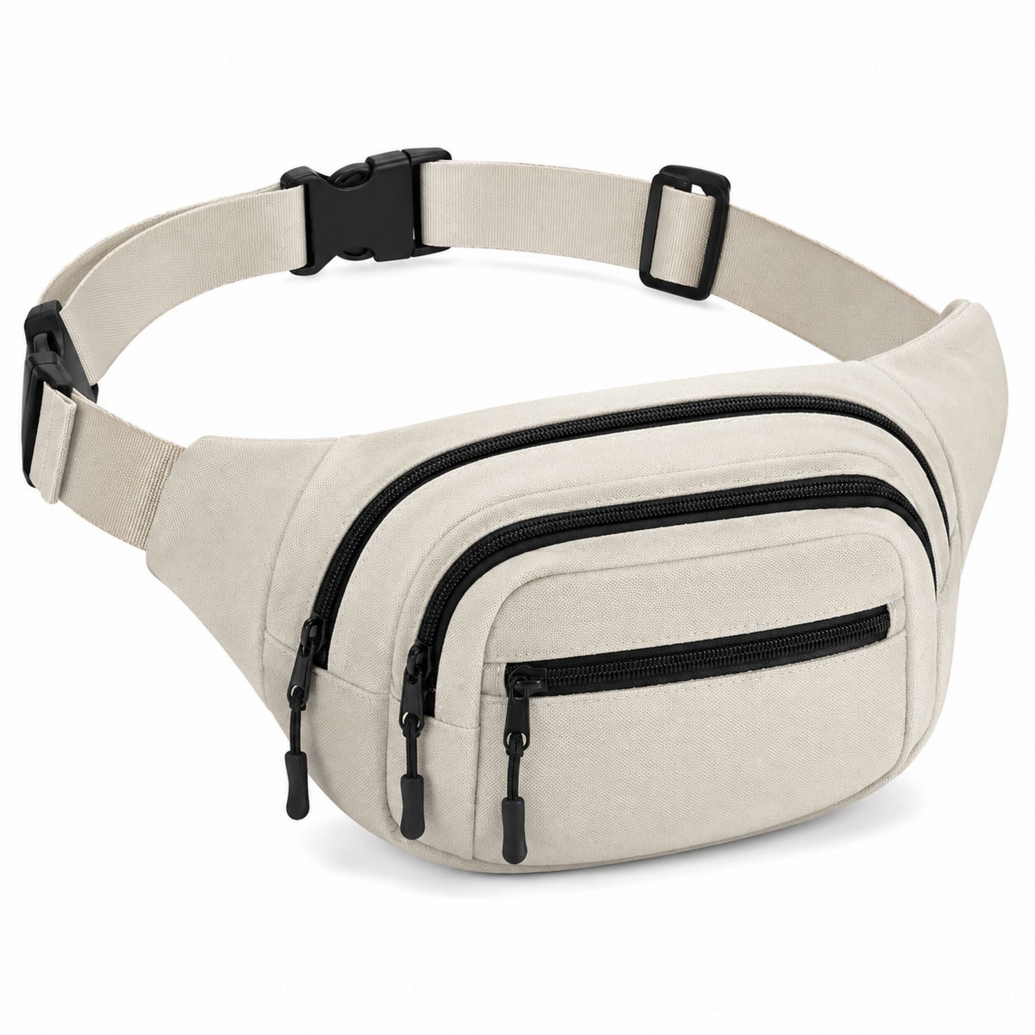 Beige Gürteltasche mit Verstellbarem Gurt und Mehreren Fächern-Arvorik