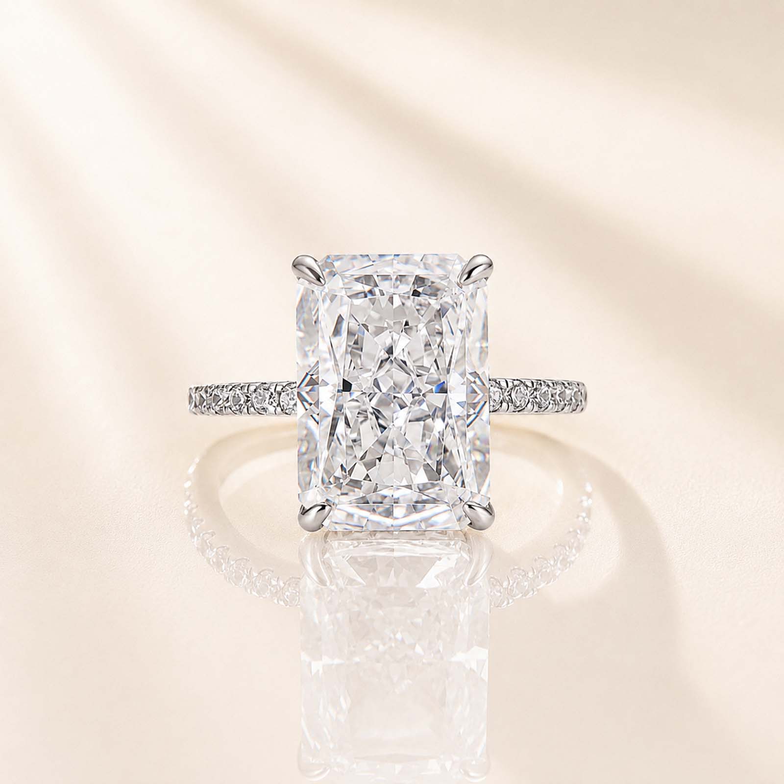  7.0Ct Simulated Diamond Radiant Cut Engagement Ring Or Enhancer Wedding Set In 