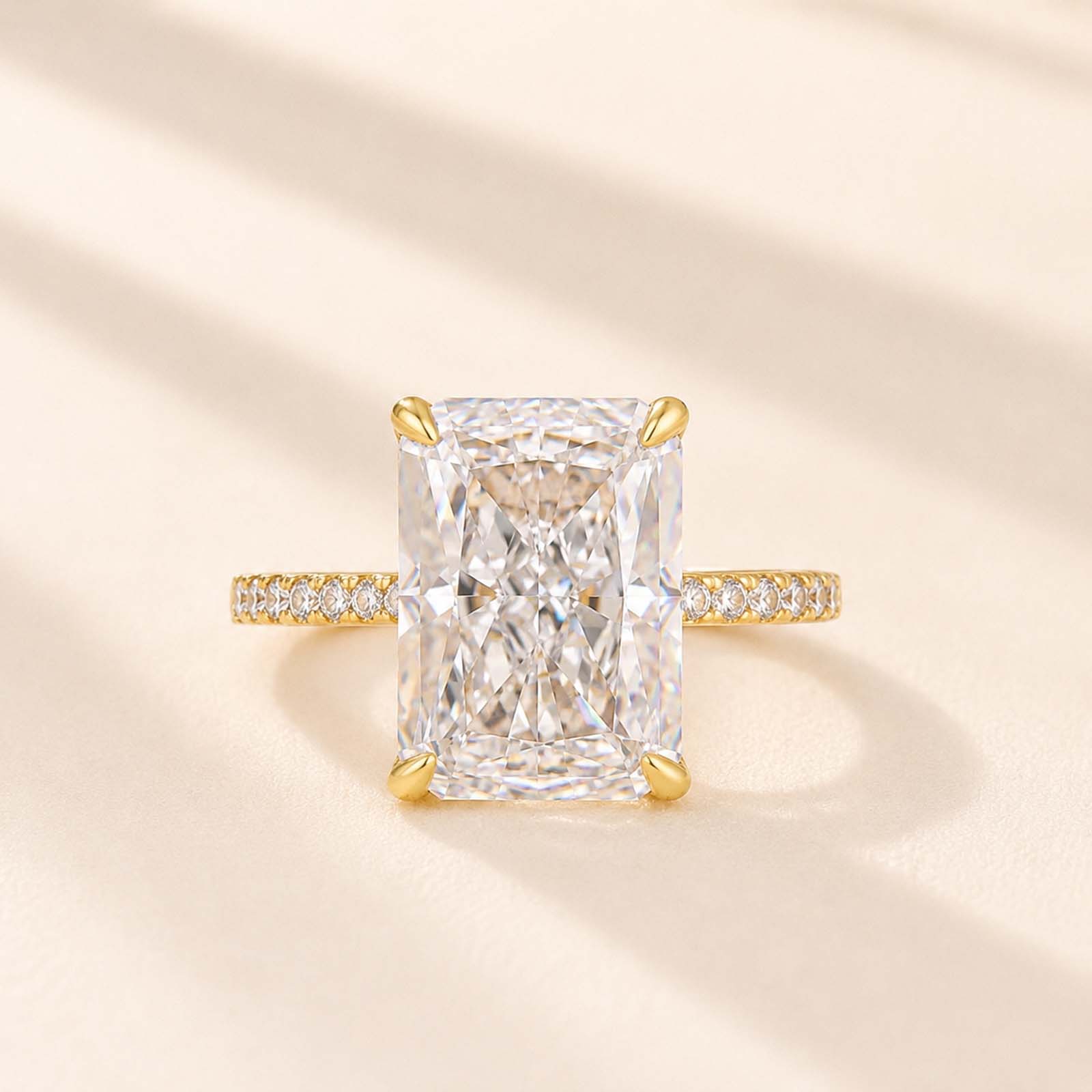  7.0Ct Simulated Diamond Radiant Cut Engagement Ring Or Enhancer Wedding Set In 