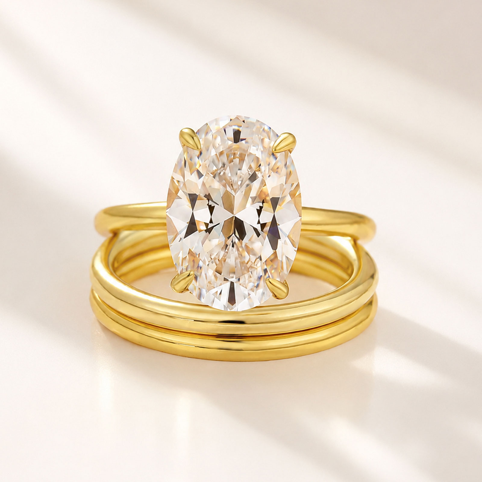  3PC 4.5Ct Solitaire Oval Cut Wedding Ring Sets
