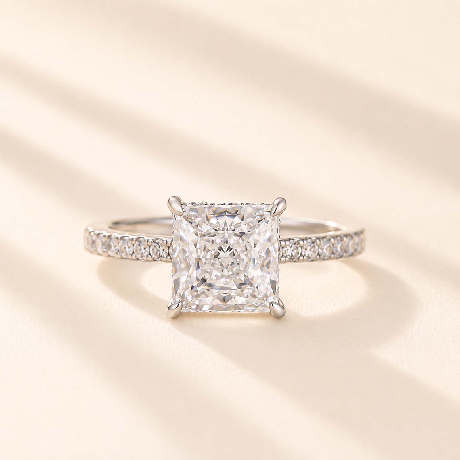  Elegant 2 Ct Princess Cut Sparkle Square Ring For Women Everyday Wear