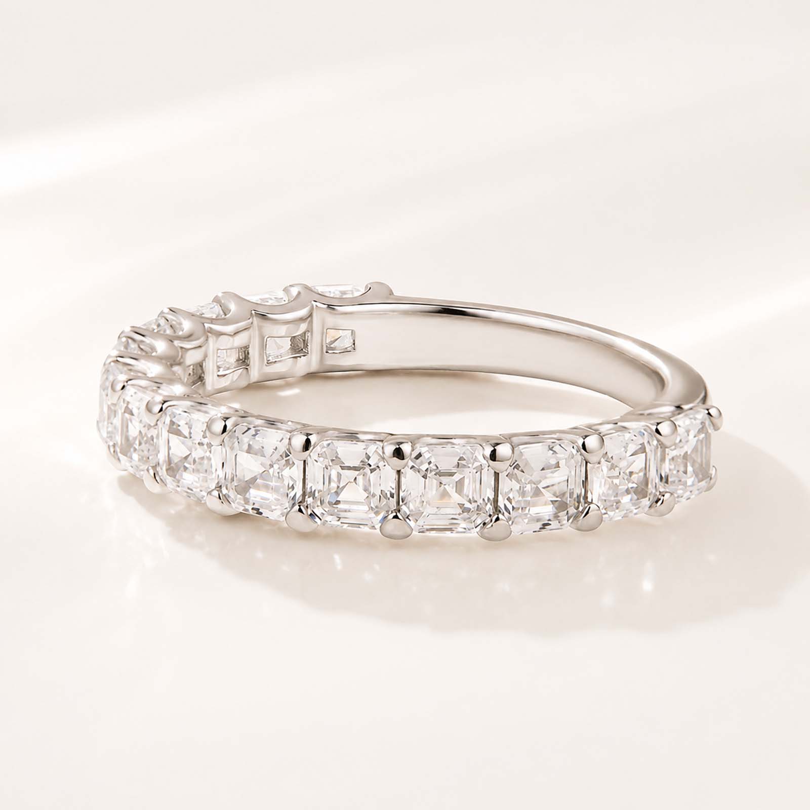 Unique 1.4Ct Asscher Cut Half Eternity Band