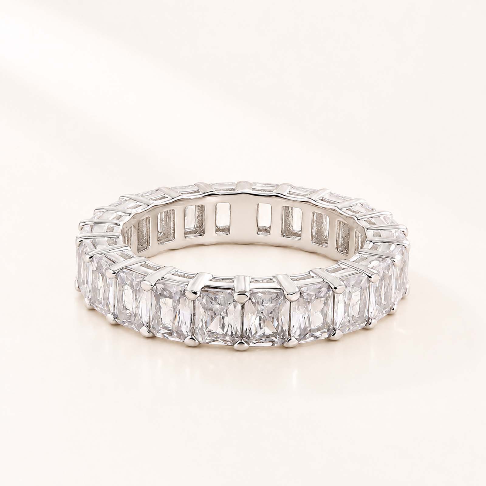 Elegant 3.5Ct Radiant Cut Women's Pave Band