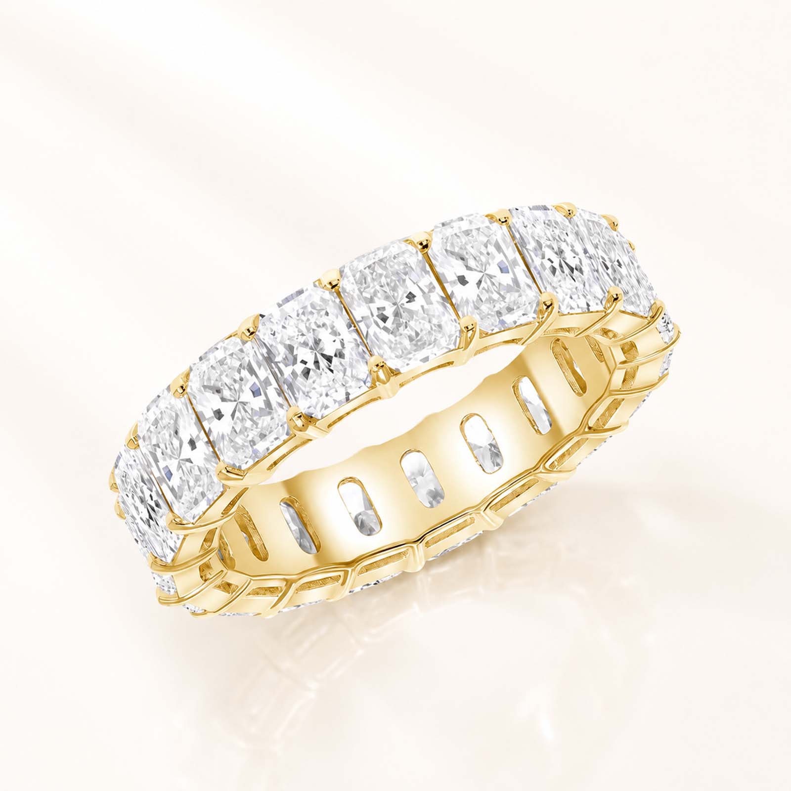 Elegant 3.5Ct Radiant Cut Women's Pave Band