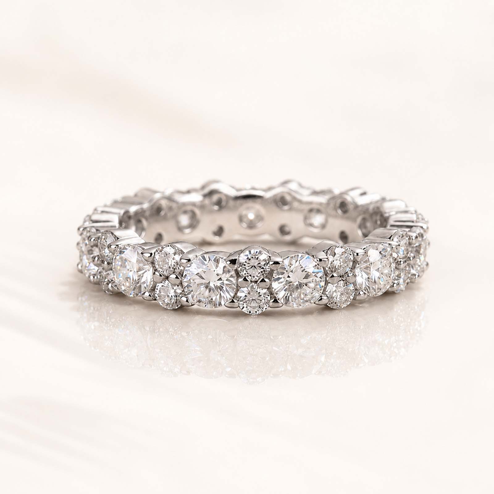 Moissanite 2.5 Ct Round Cut Full Eternity Stackable Everyday Wearable Band for Women