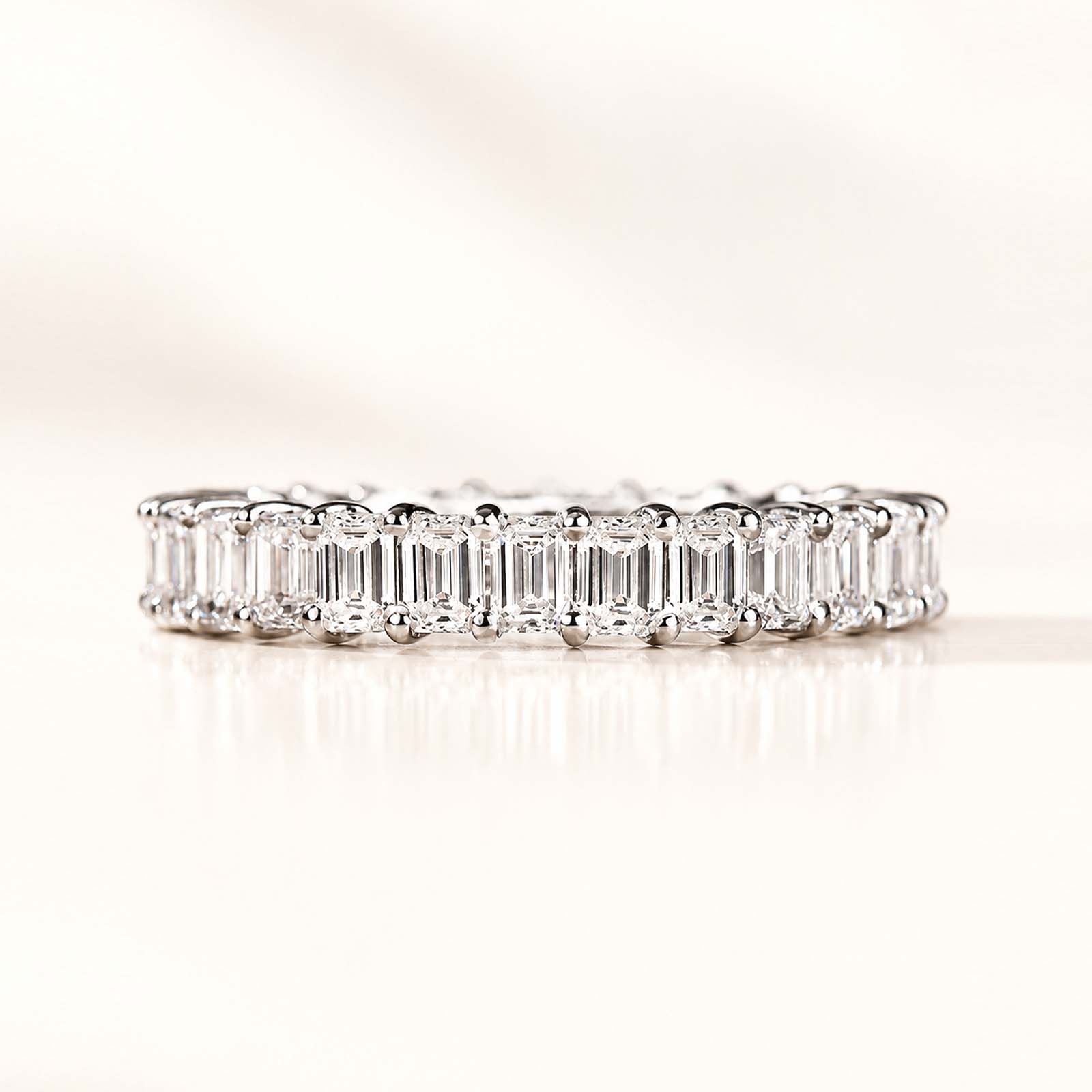 2.5Ct Classic Emerald Cut Women's  Stackable Band for Gifts