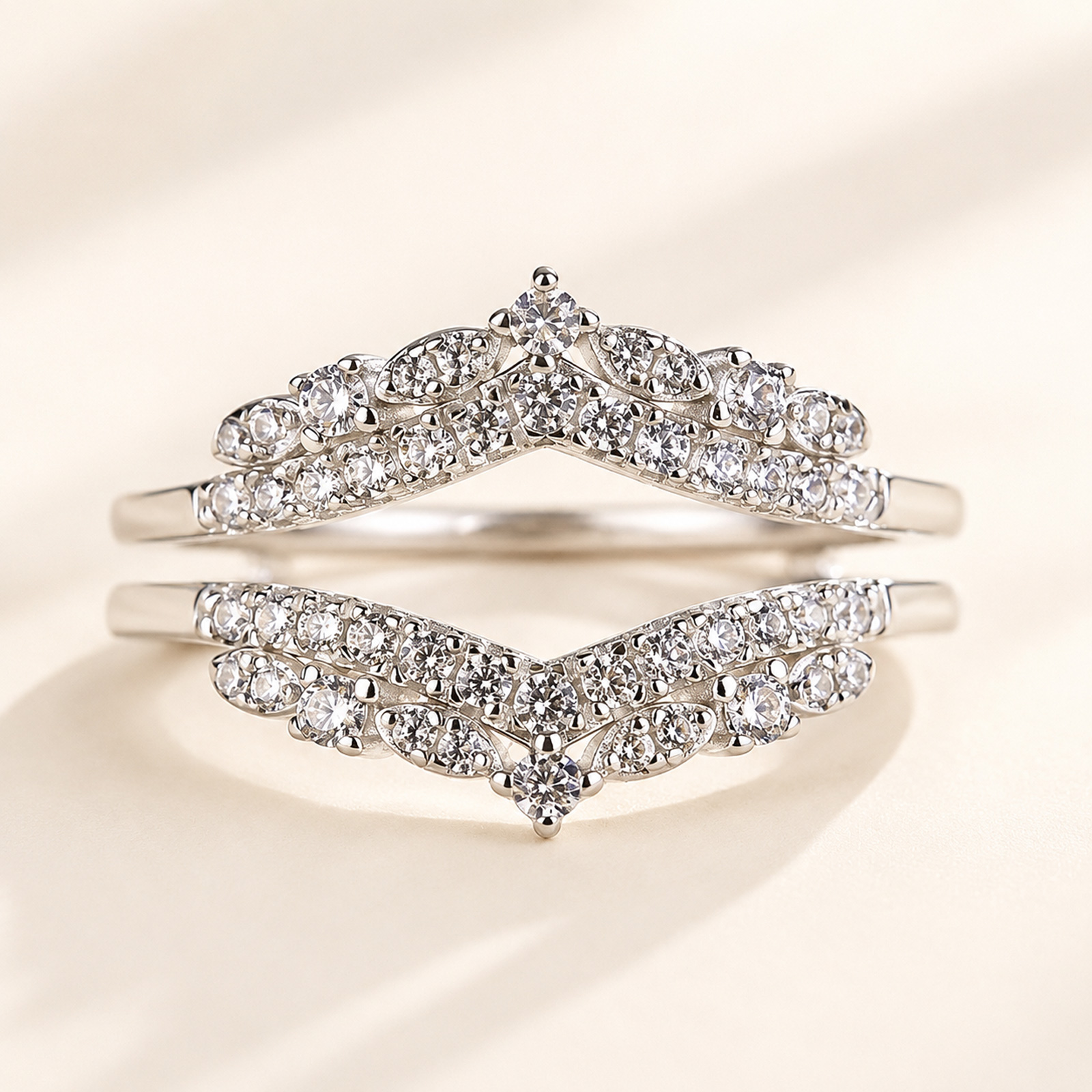 1.0Ct Exclusive Round Cut Jacket Stackable Band For Women